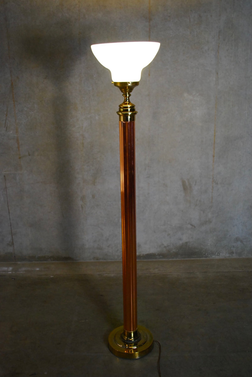 1930 Copper Milk Glass floor lamp