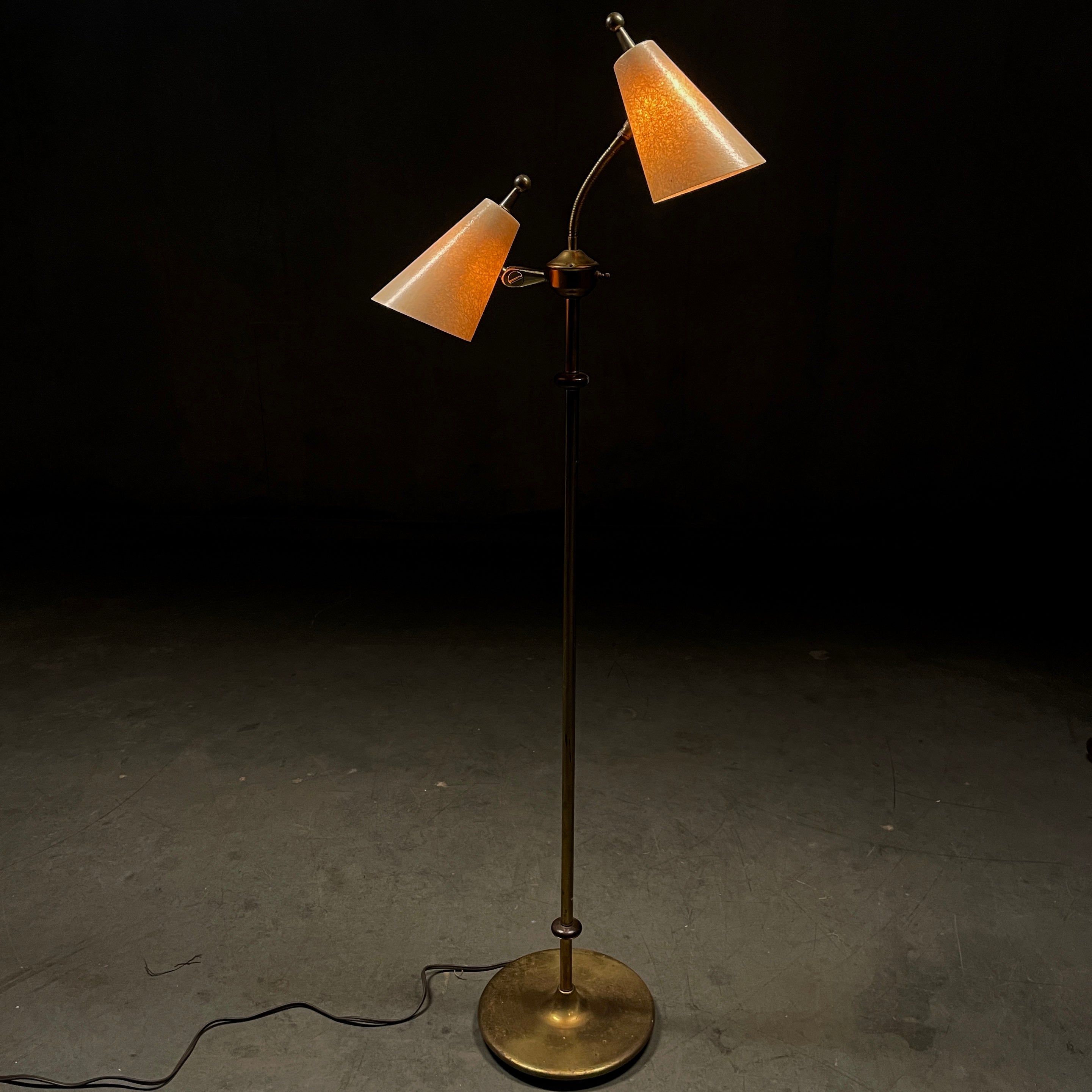 MCM Double Headed brass Floor Lamp