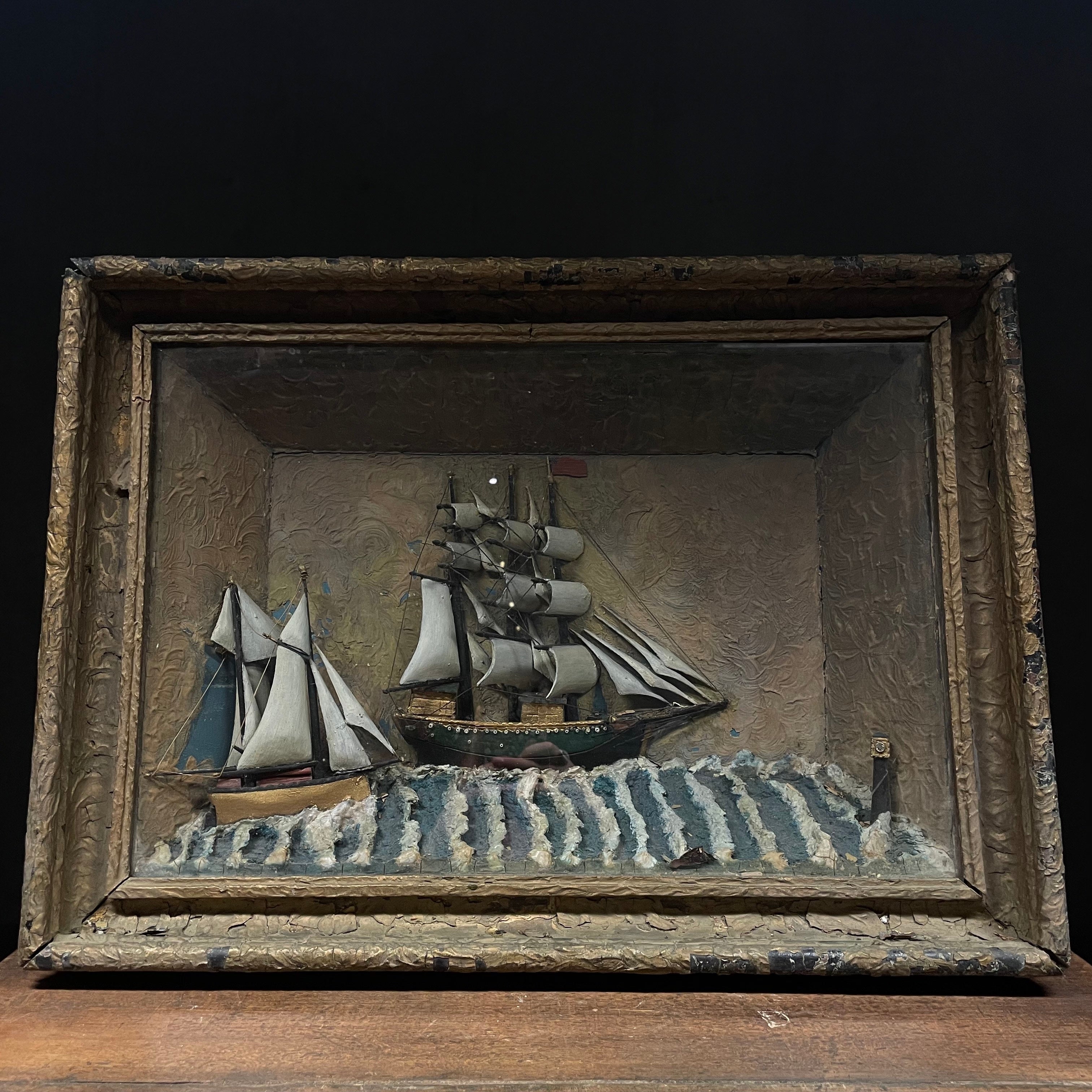 1890 folk art ship  Diorama