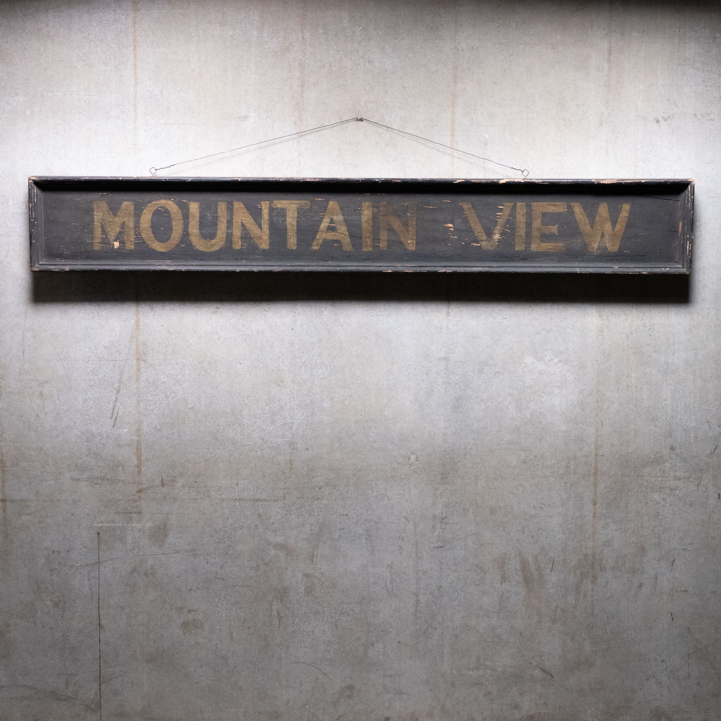 C 1900 Wood Sign Framed Mountain View