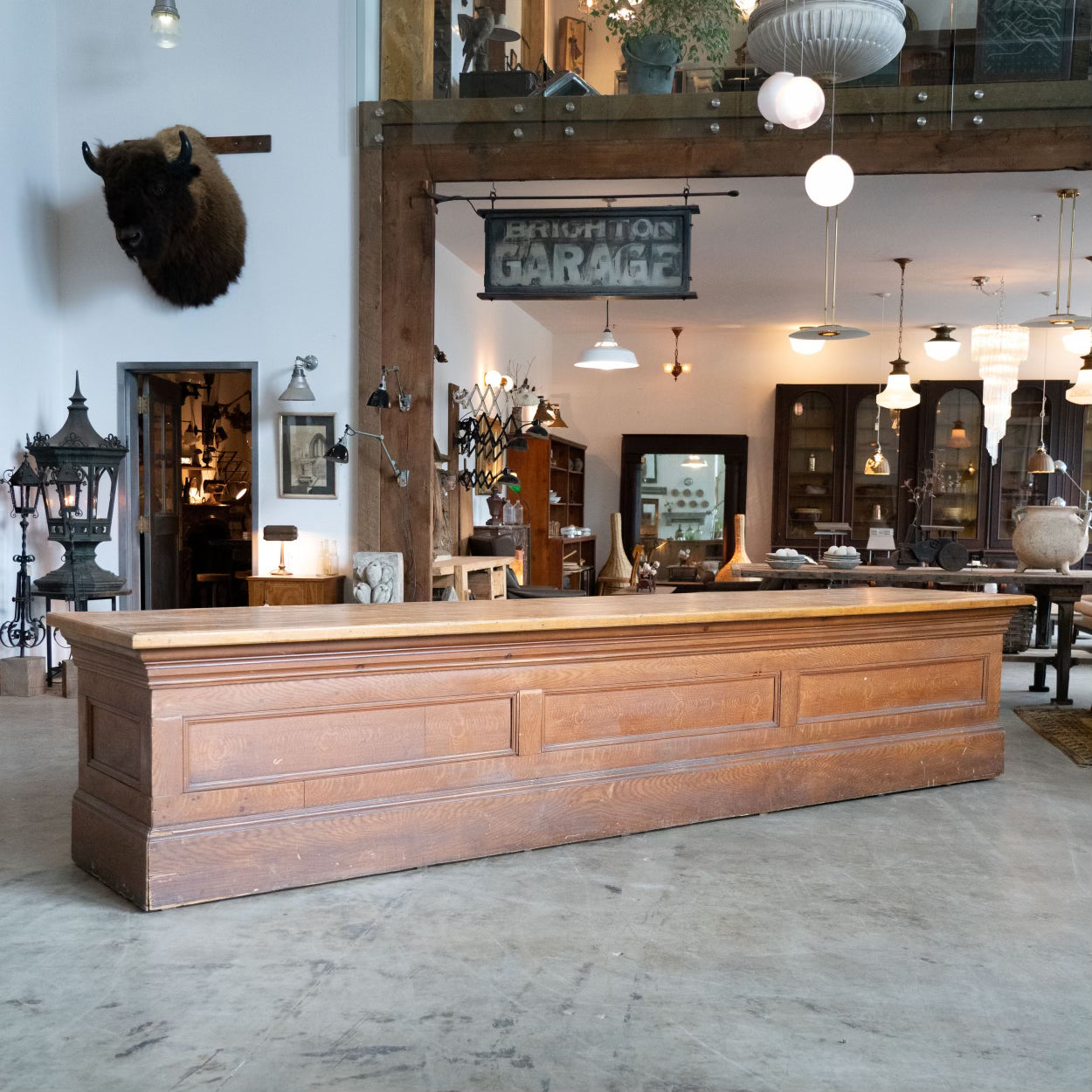 1890 Oak 13 ft General Store Mercantile Counter