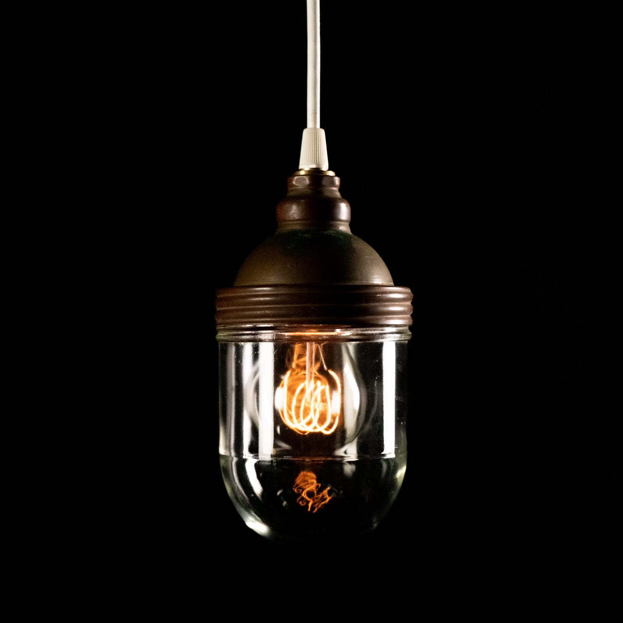 Circa 1920 Copper Benjamin 5 inch Pendant Lights