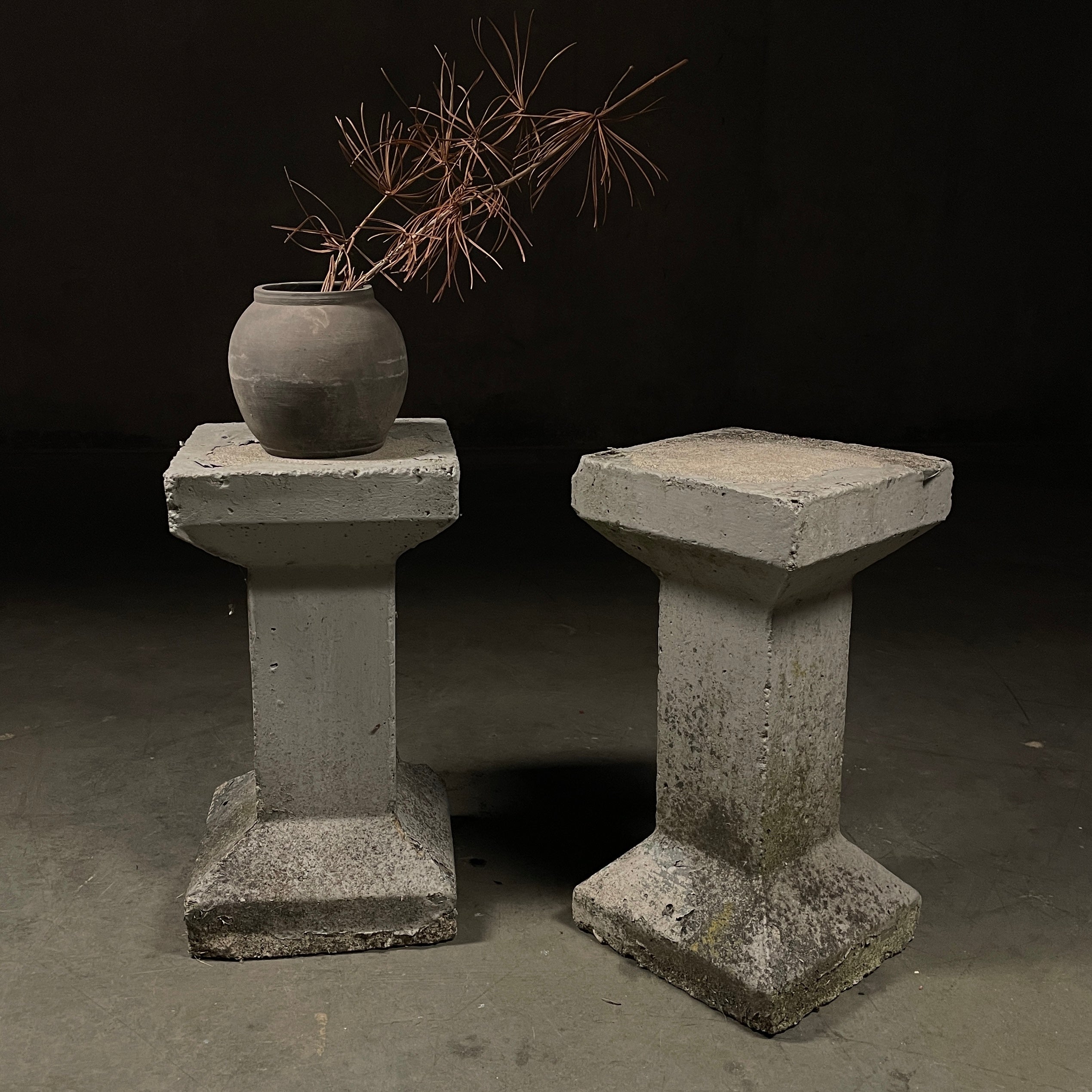 C 1940 Concrete Outdoor Pedestals