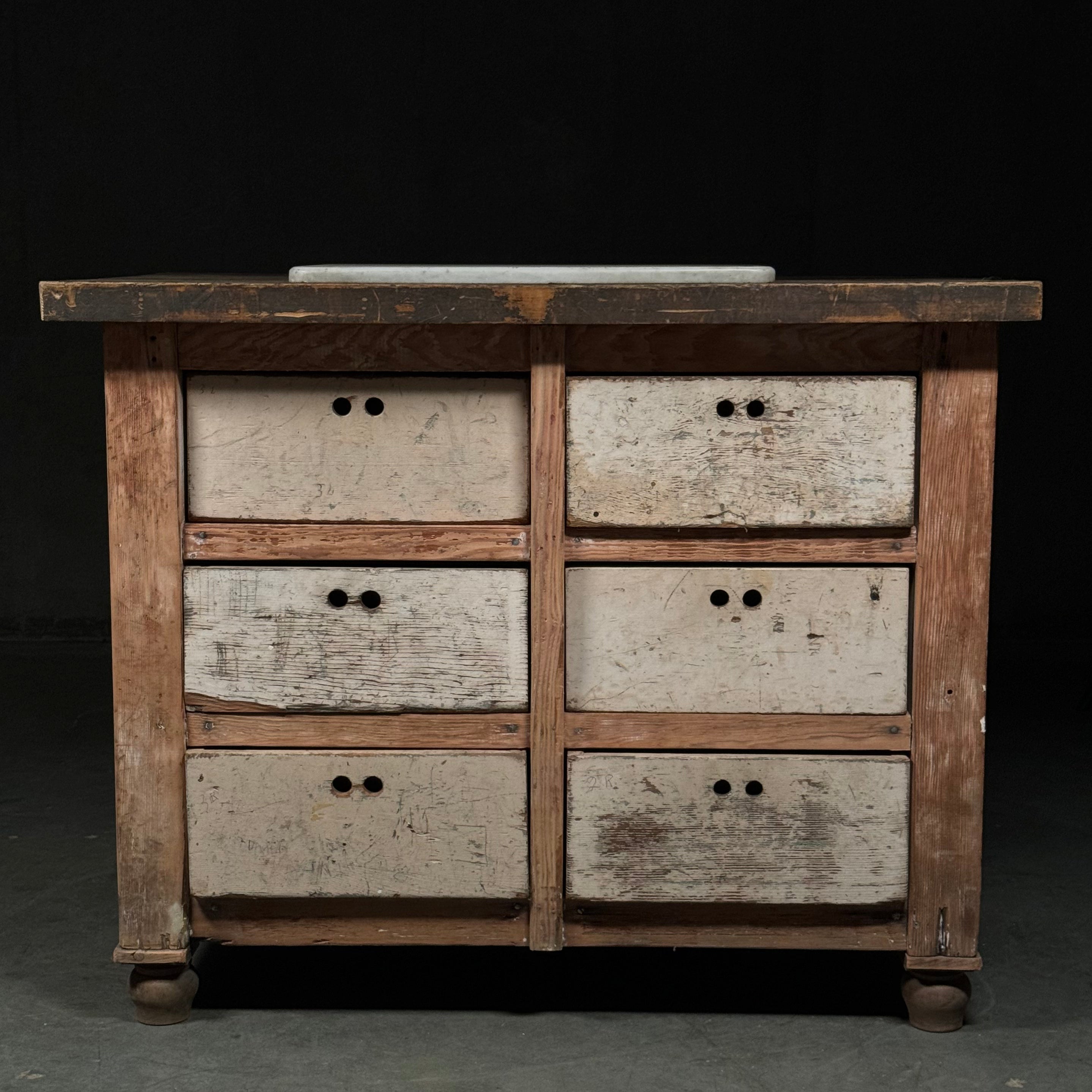 1930 Maple Top Work Station with Drawers