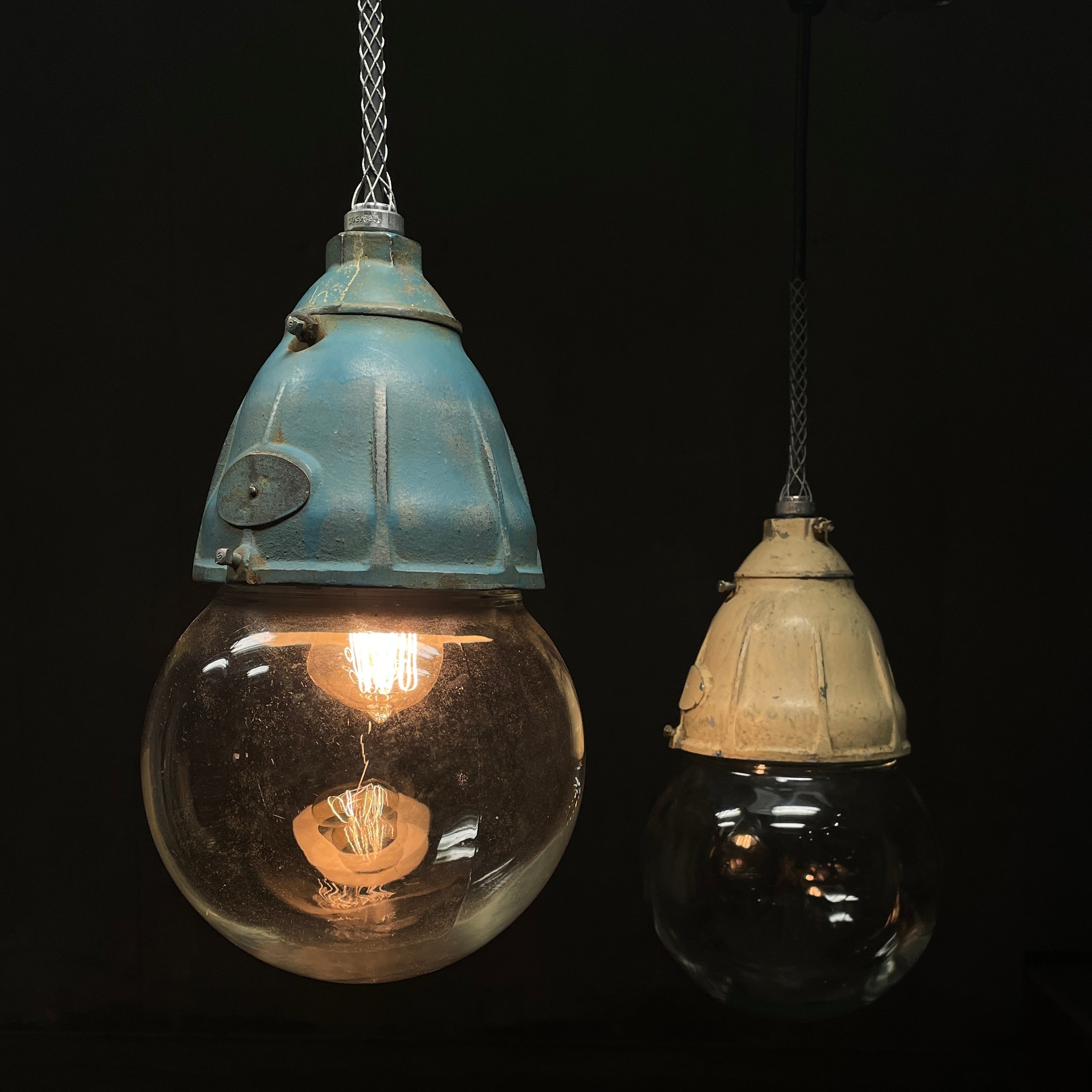 1940 Industrial Style Pendant Lights by Benjamin