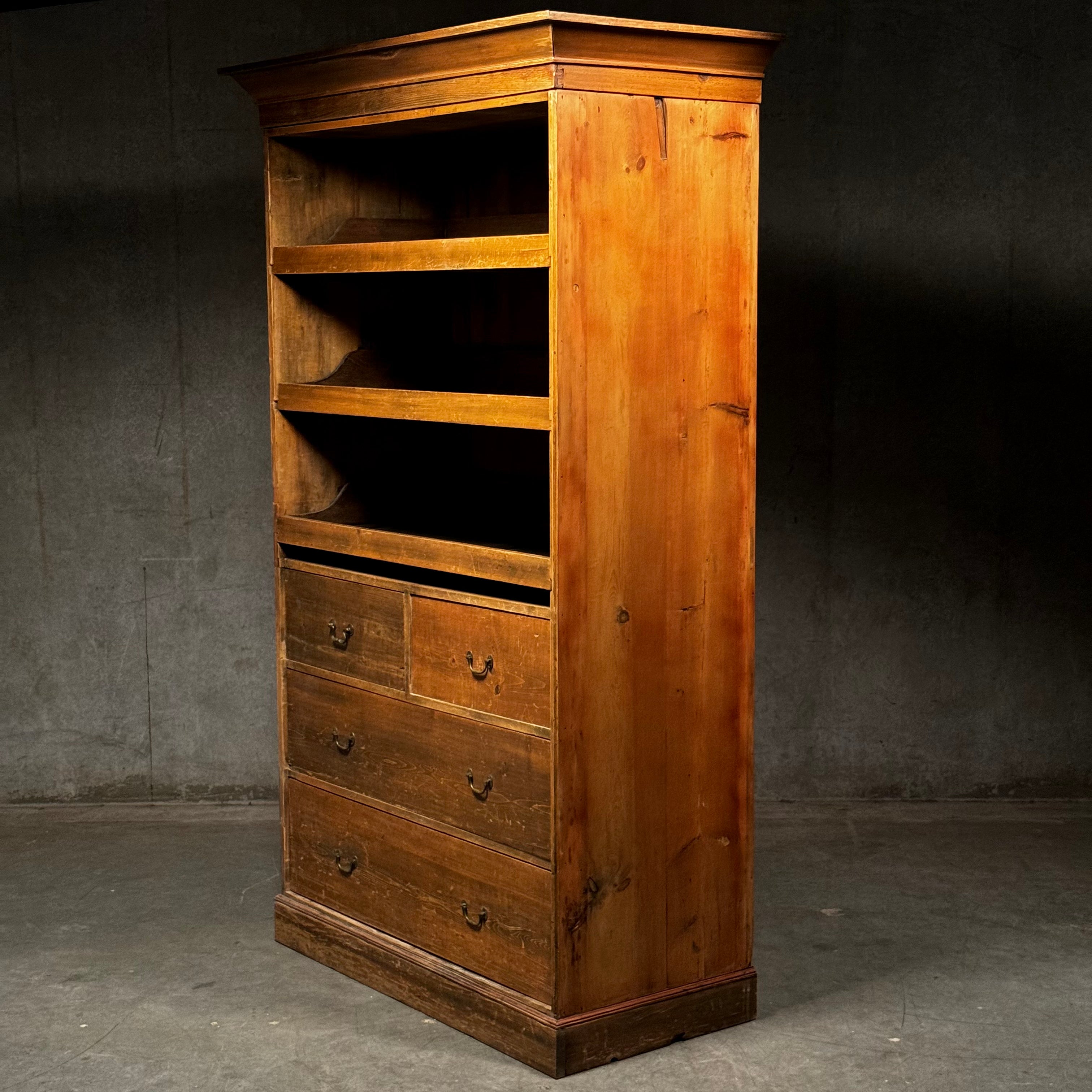 1890 Pine Wood Multi Drawer Cabinet Wardrobe