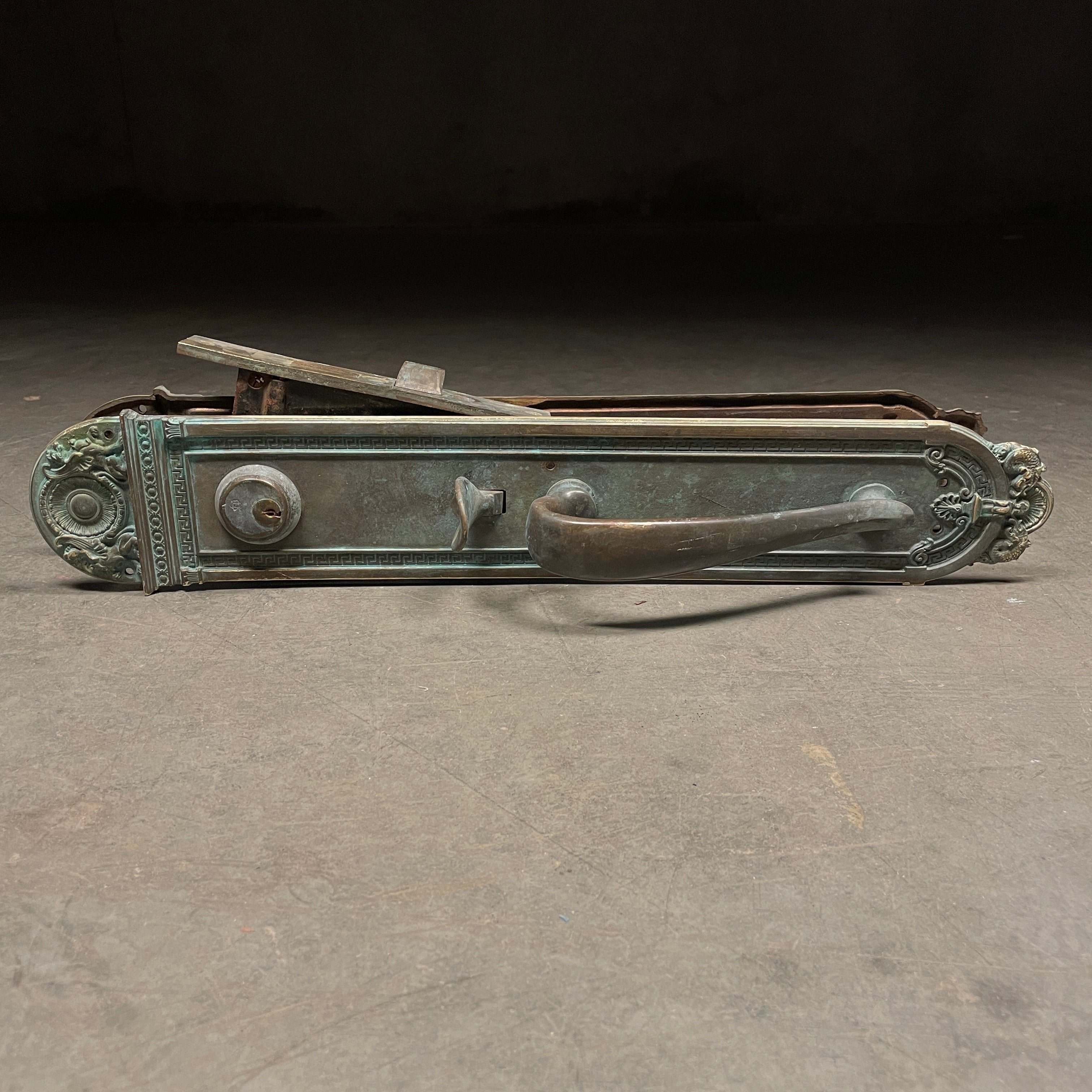 1910 Large Bronze Entry Door Handles