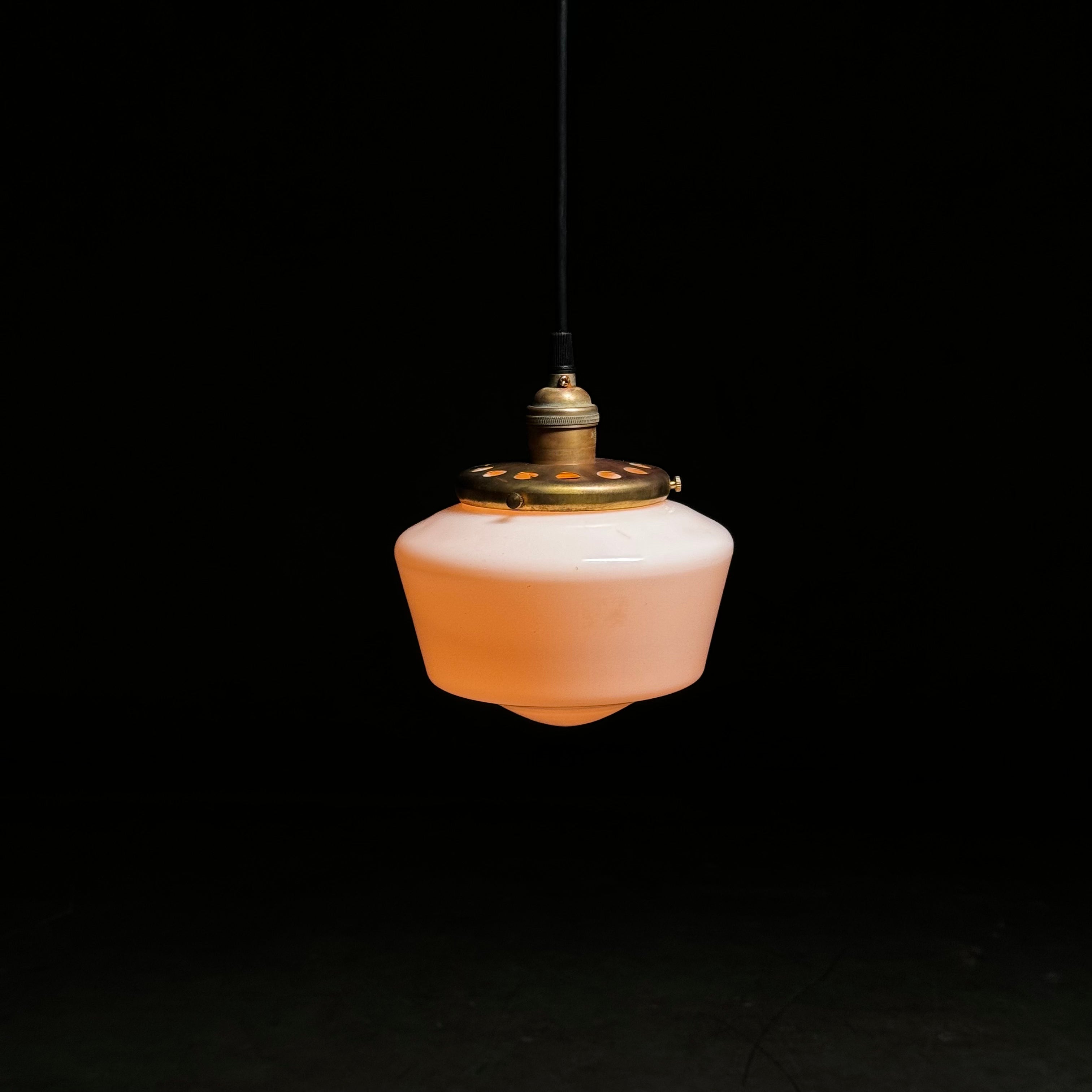 Small Milk Glass Pendant Light