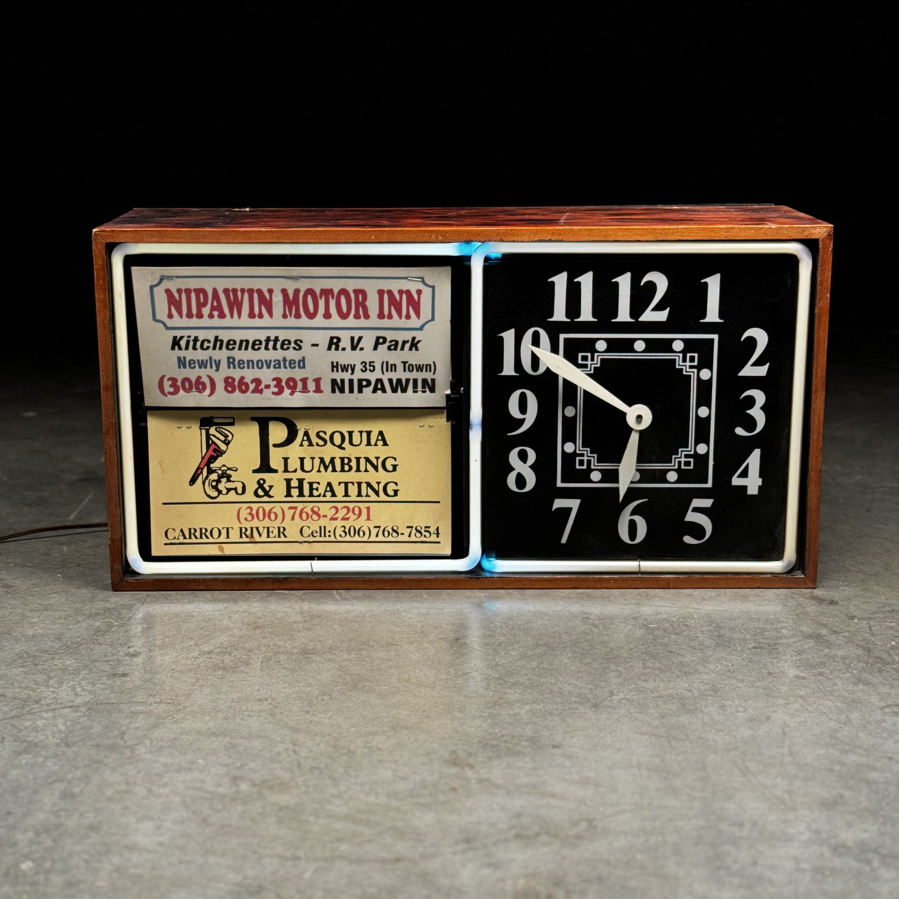 Vintage 1950's Action Ad Neon Advertising Clock