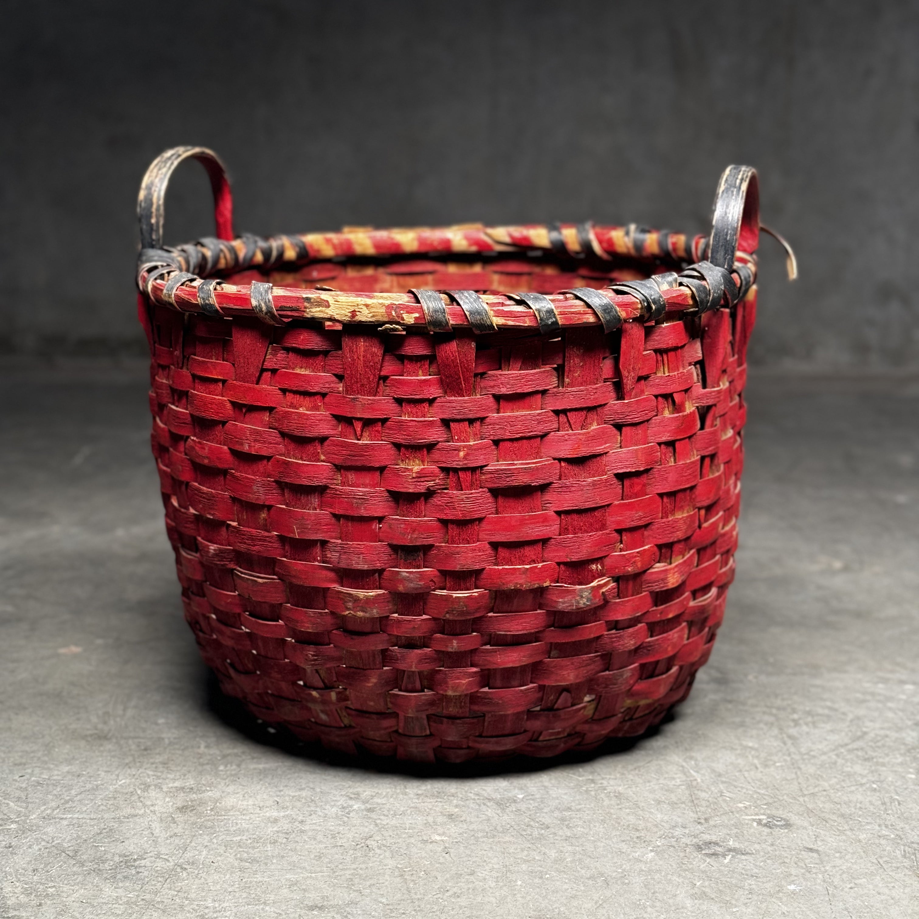 19th C Woven Red Basket