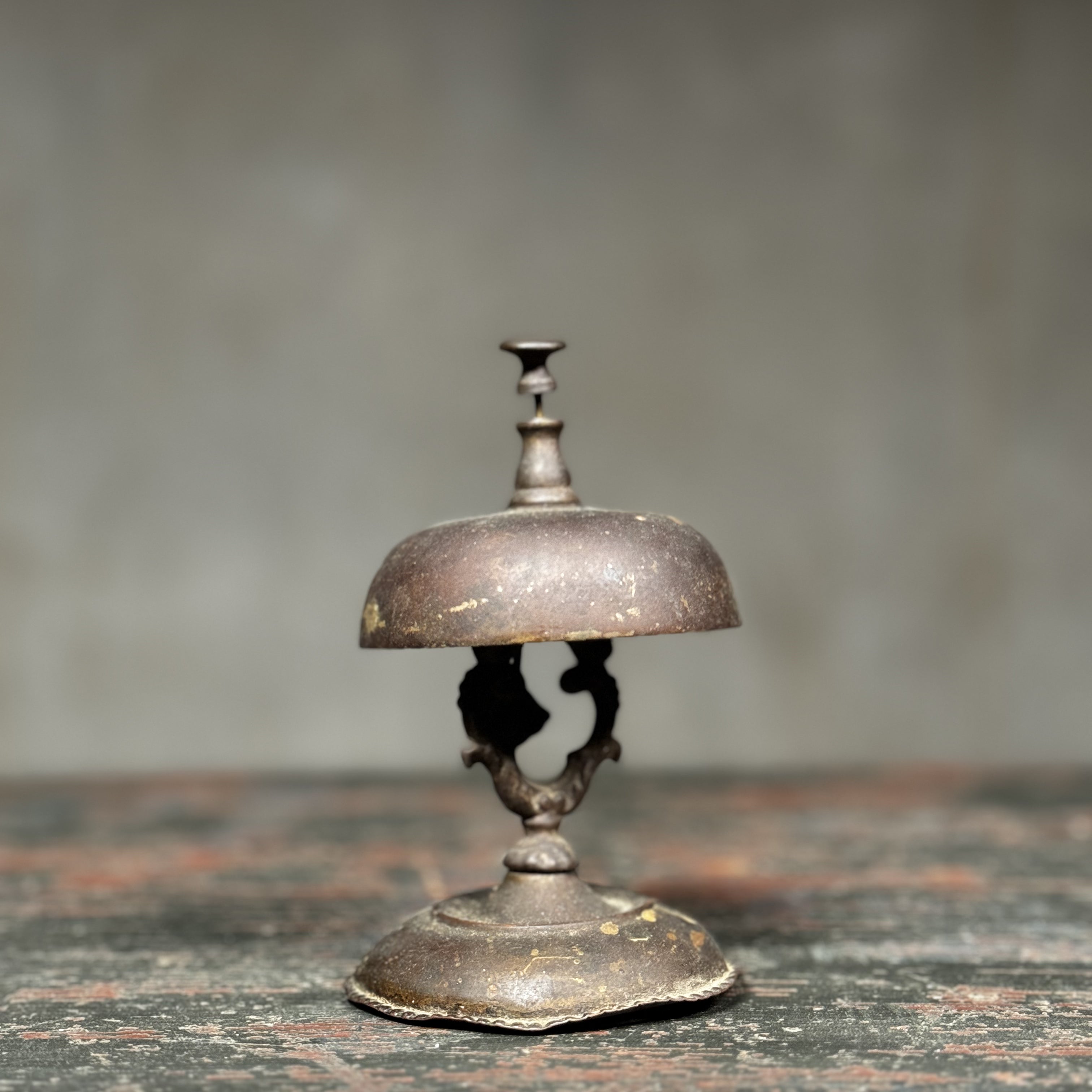 Antique Hotelier Brass Desk Bell C 1880