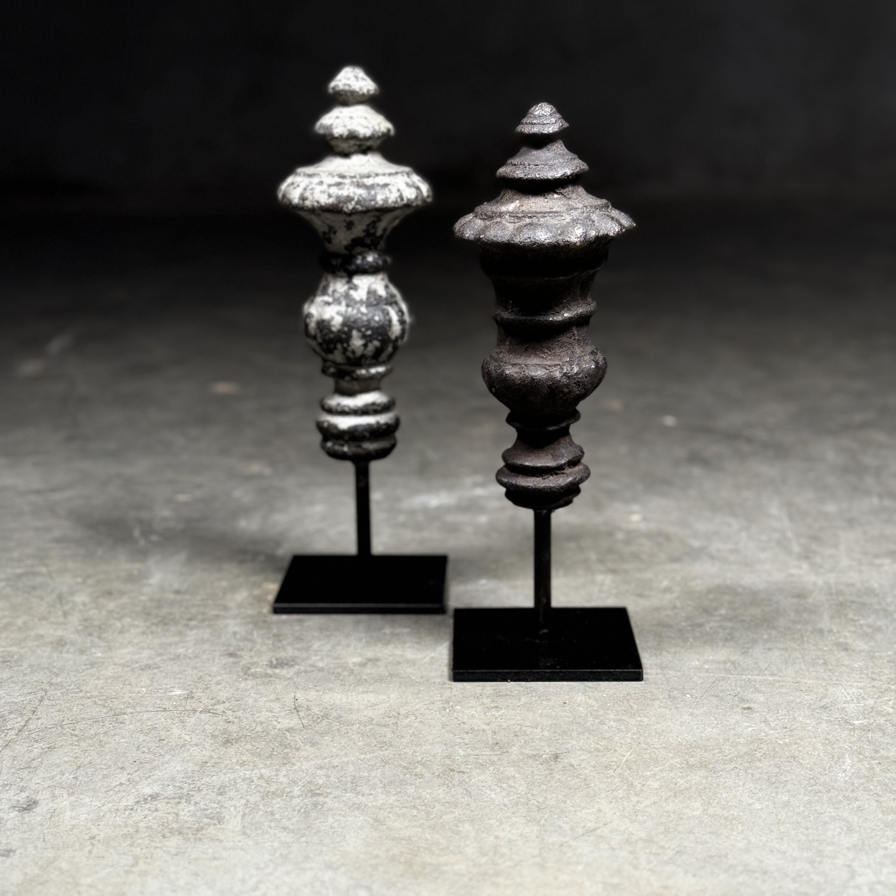 Pair of 1840 Wrought Iron Decorative finials