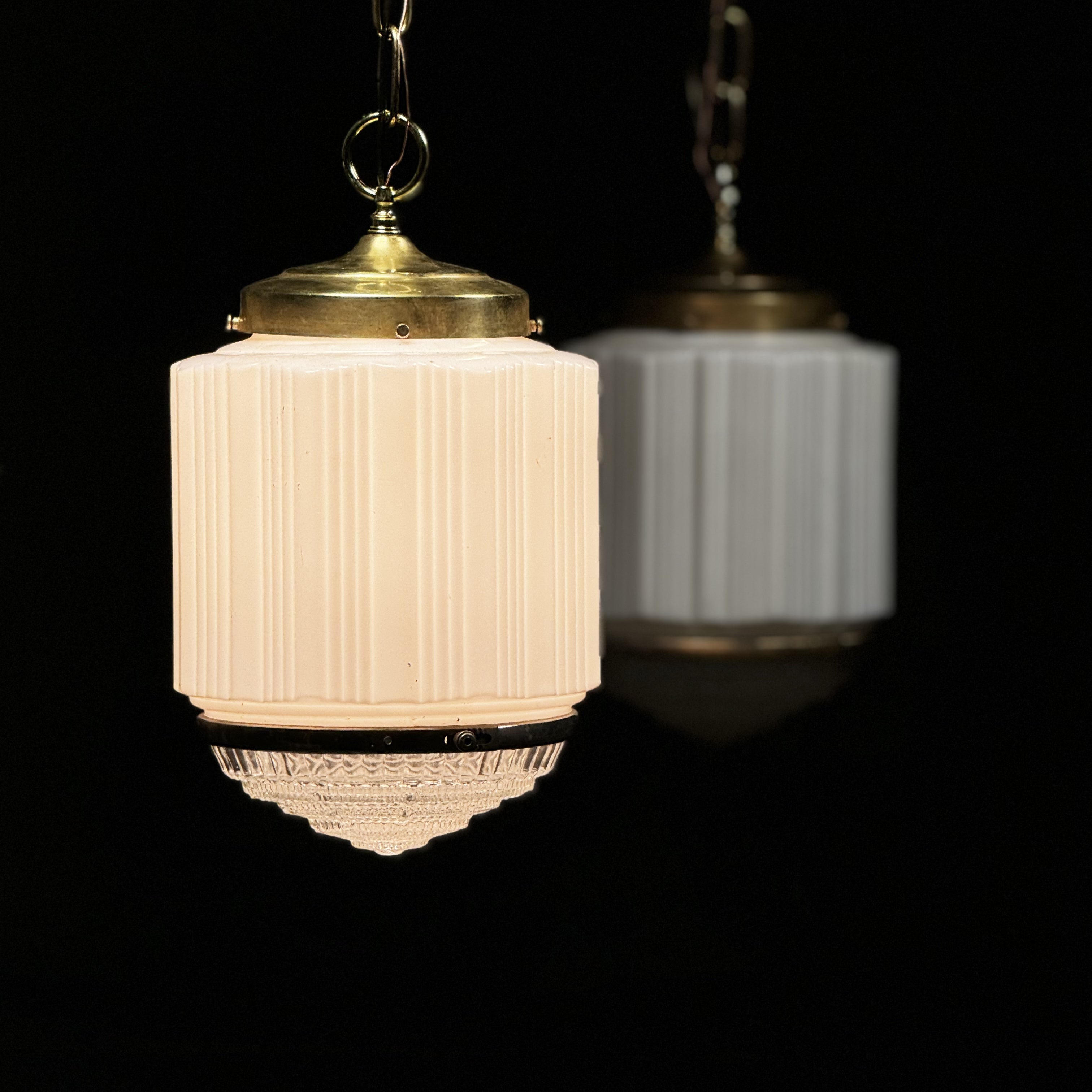 Set of 1920 art deco Skyscraper Pendant Lights