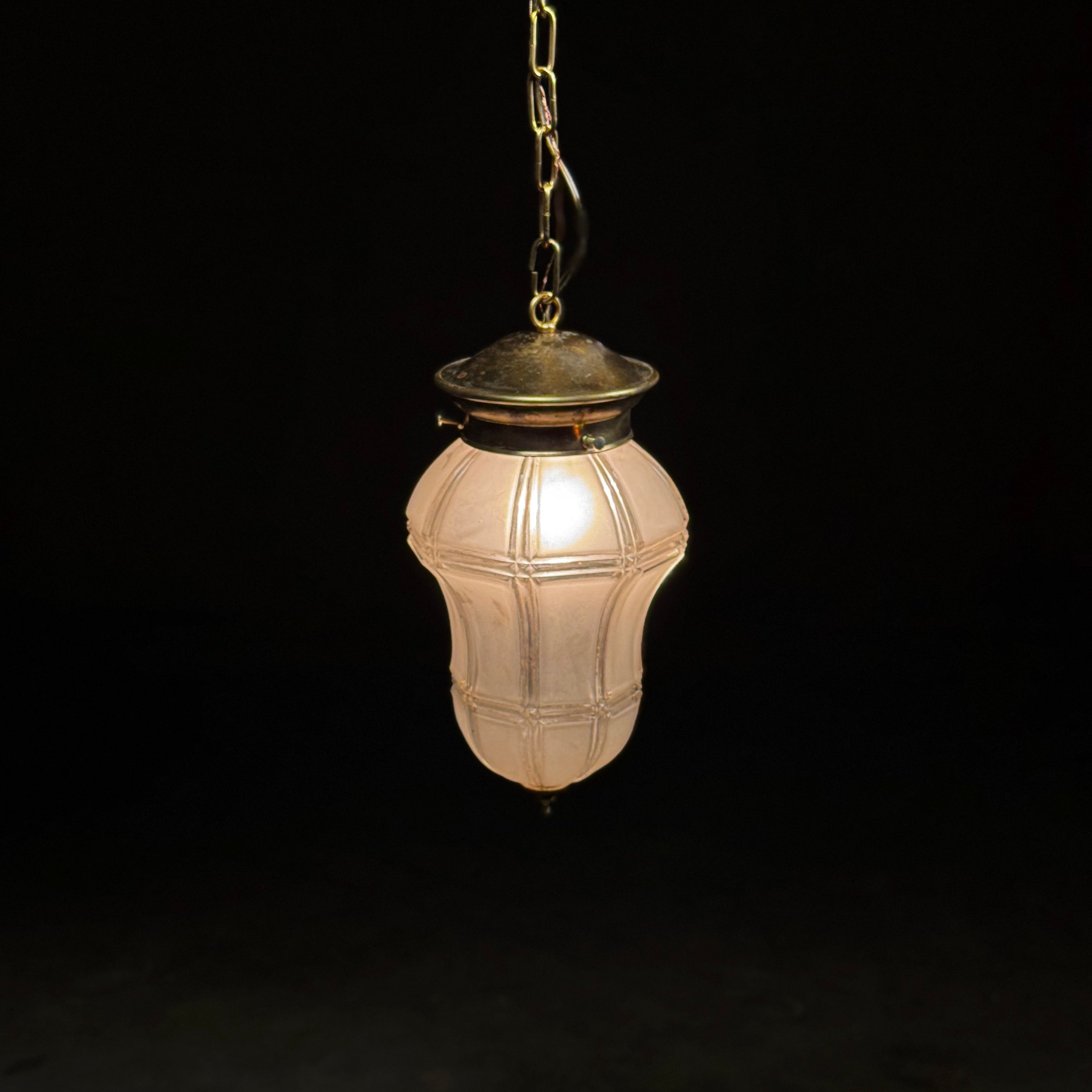 1930  Colonial Style Frosted Glass Pendant light