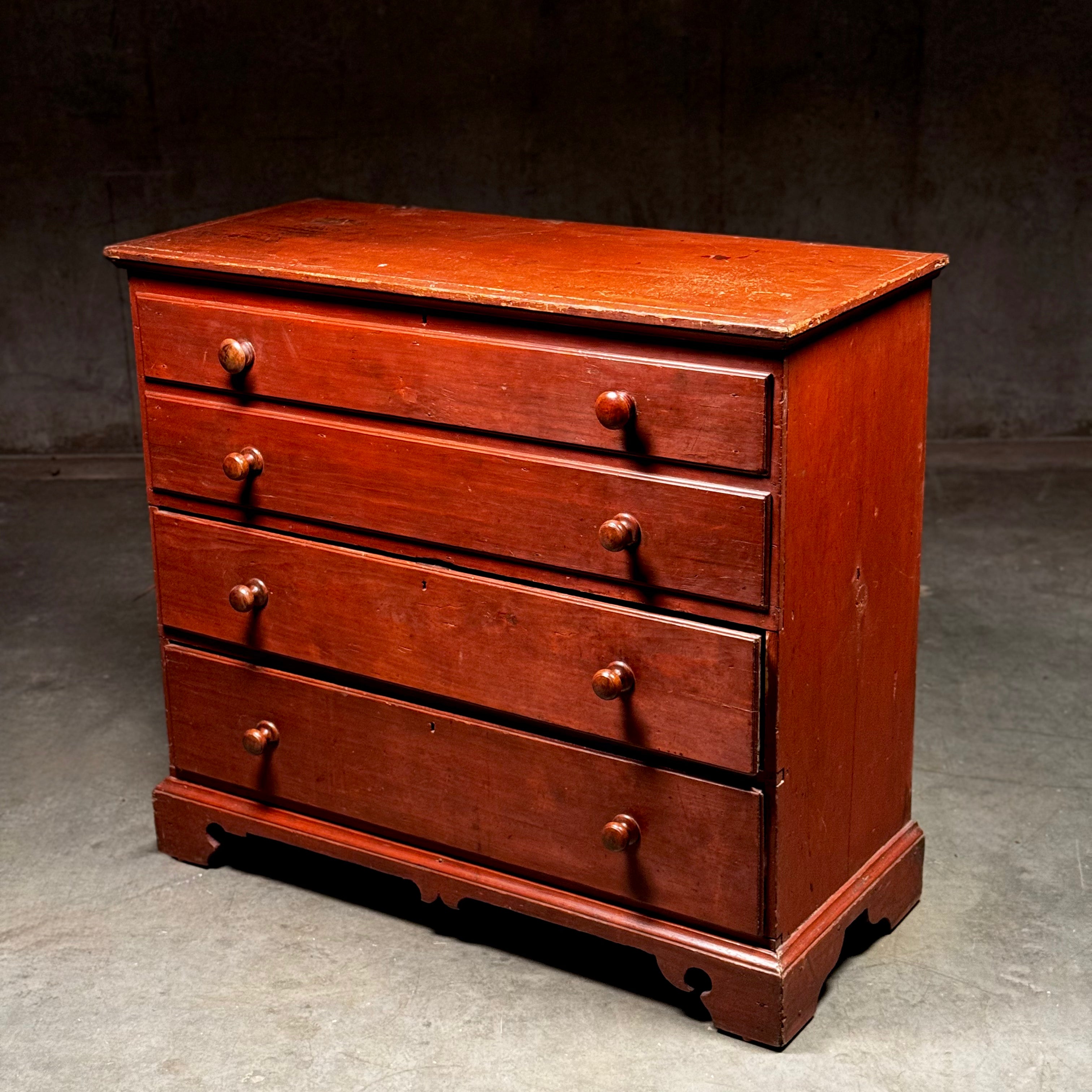 19th C Chest of Drawers Blanket Box Transitional Chest