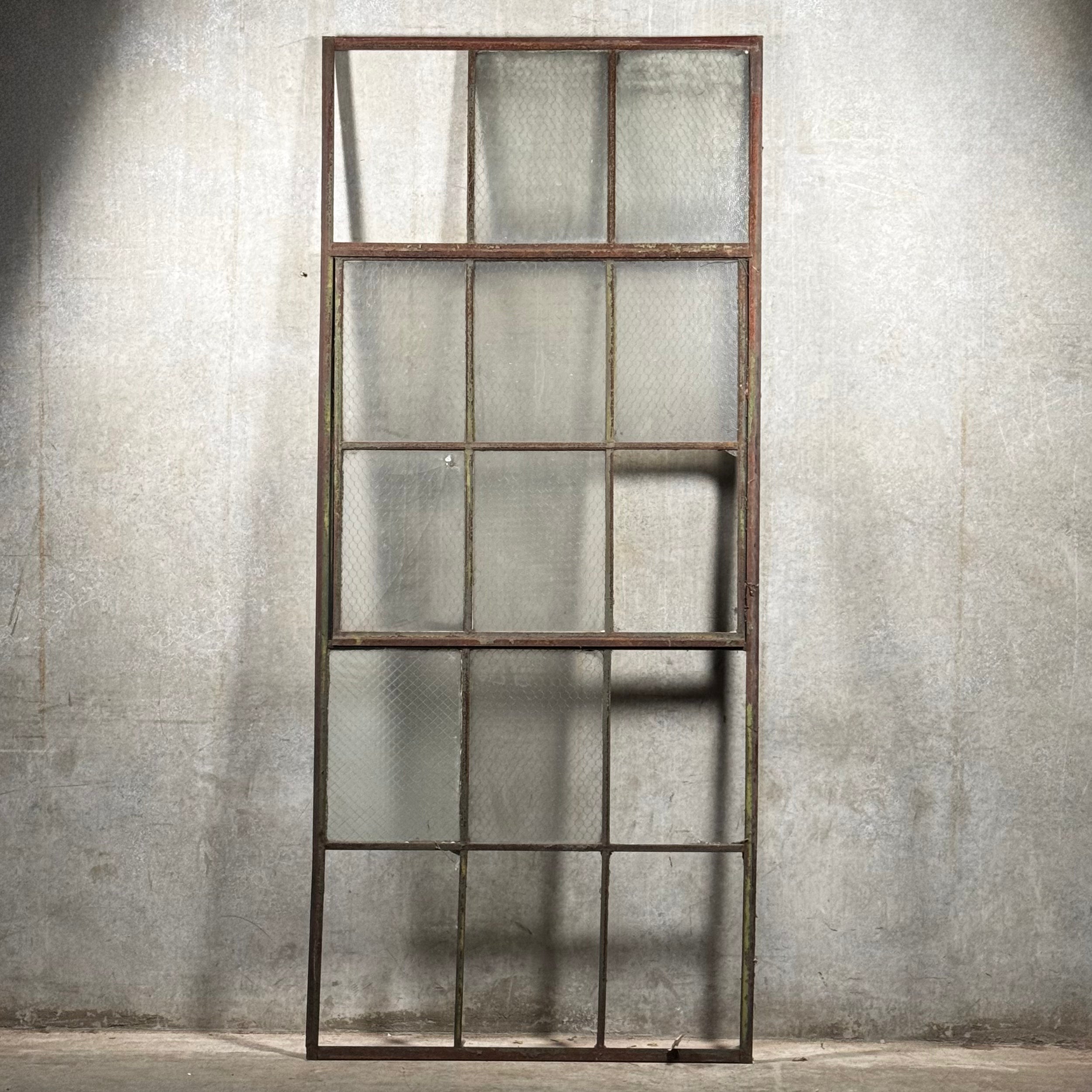 1930 Iron Factory Industrial Wire Glass Window