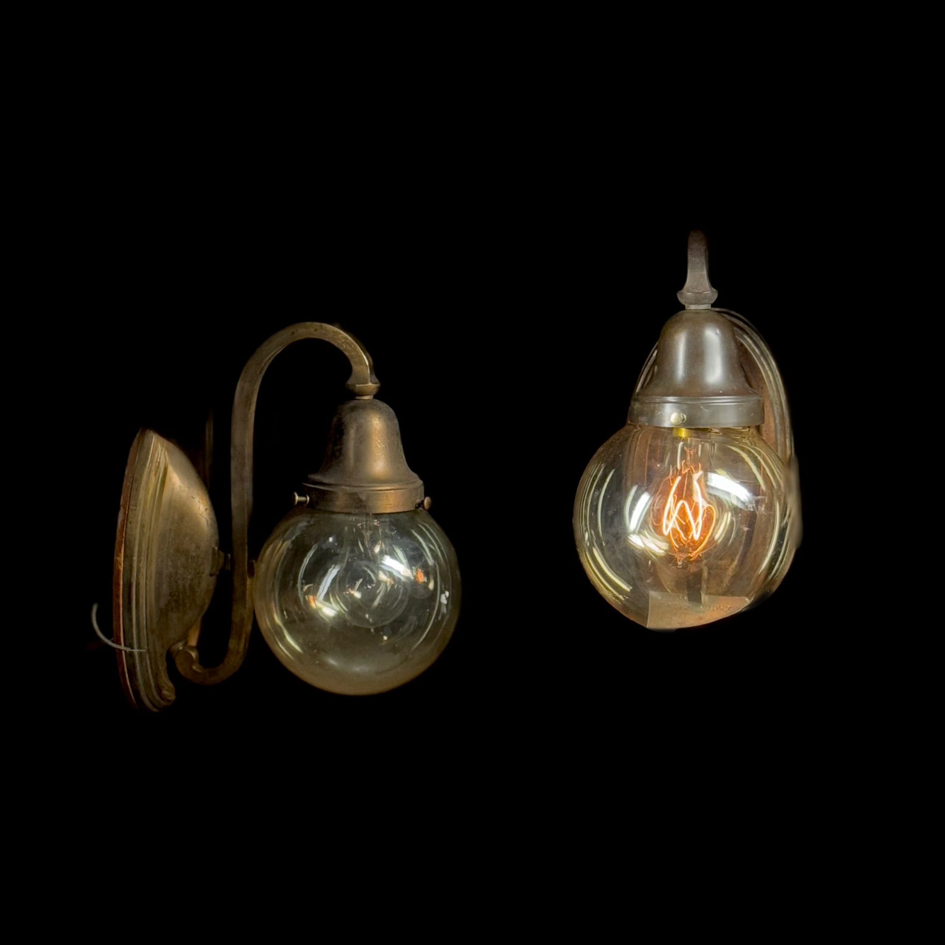 1920 Antique Brass Wall Sconces