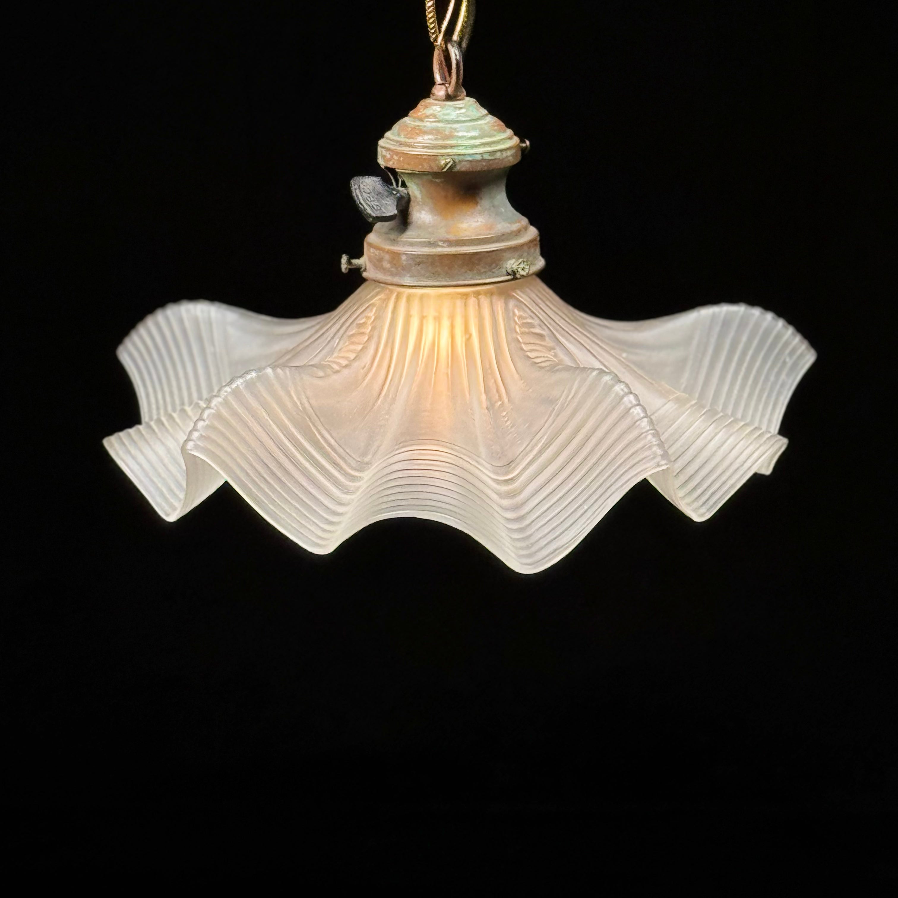 Art Nouveau Frosted Glass Pendant Light