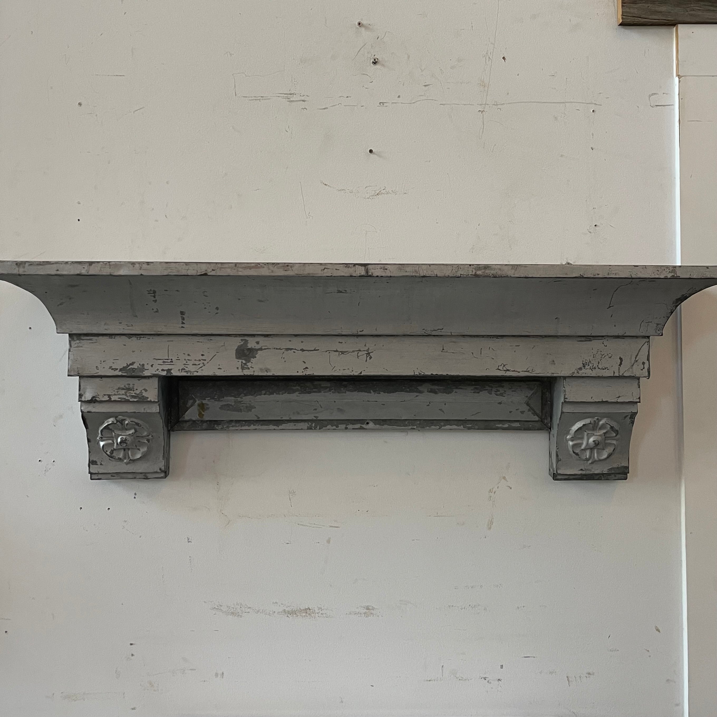 1920 Zinc Architectural Wall Shelf