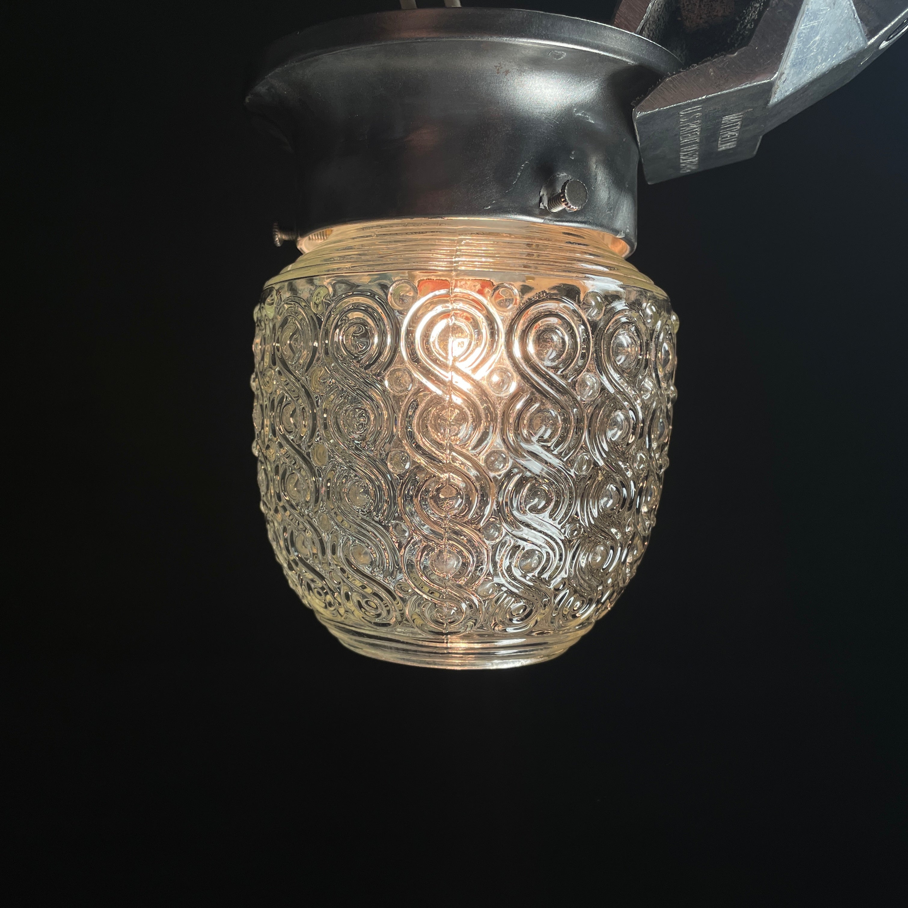 1940 Decorative Glass Flush Mount