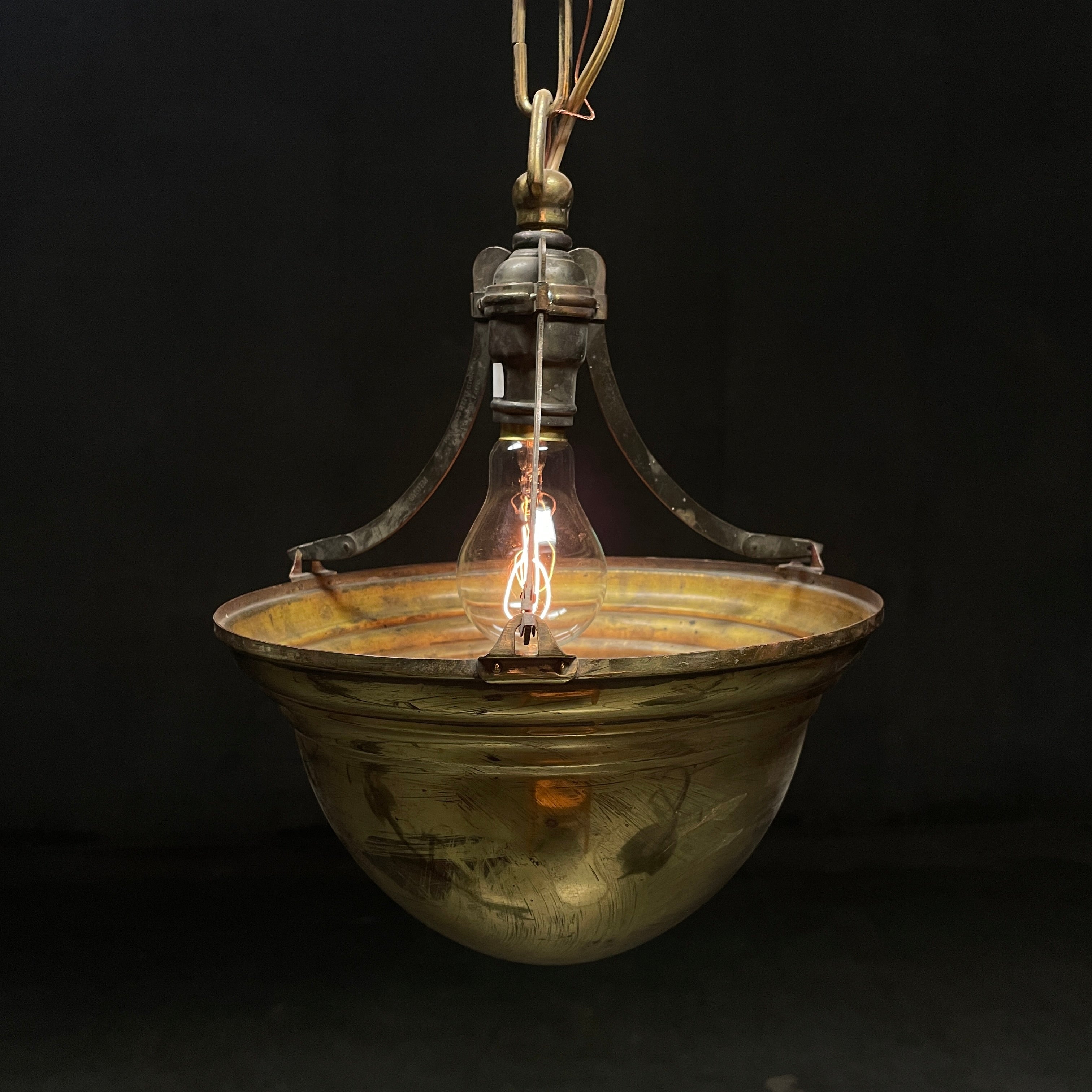 1910 Brass Uplight Pendant