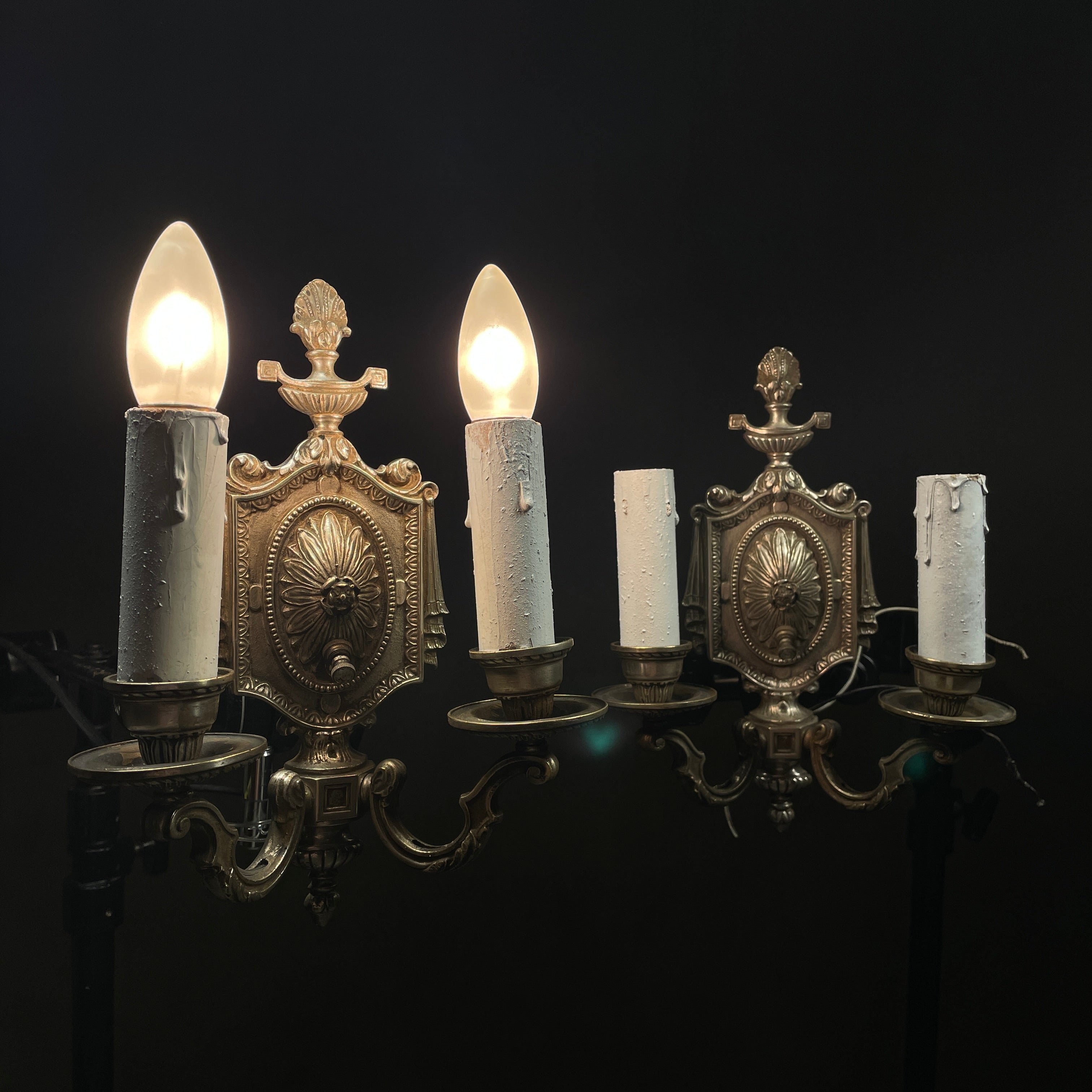 1920 Solid Brass Nickel Plated Wall Sconce Lights