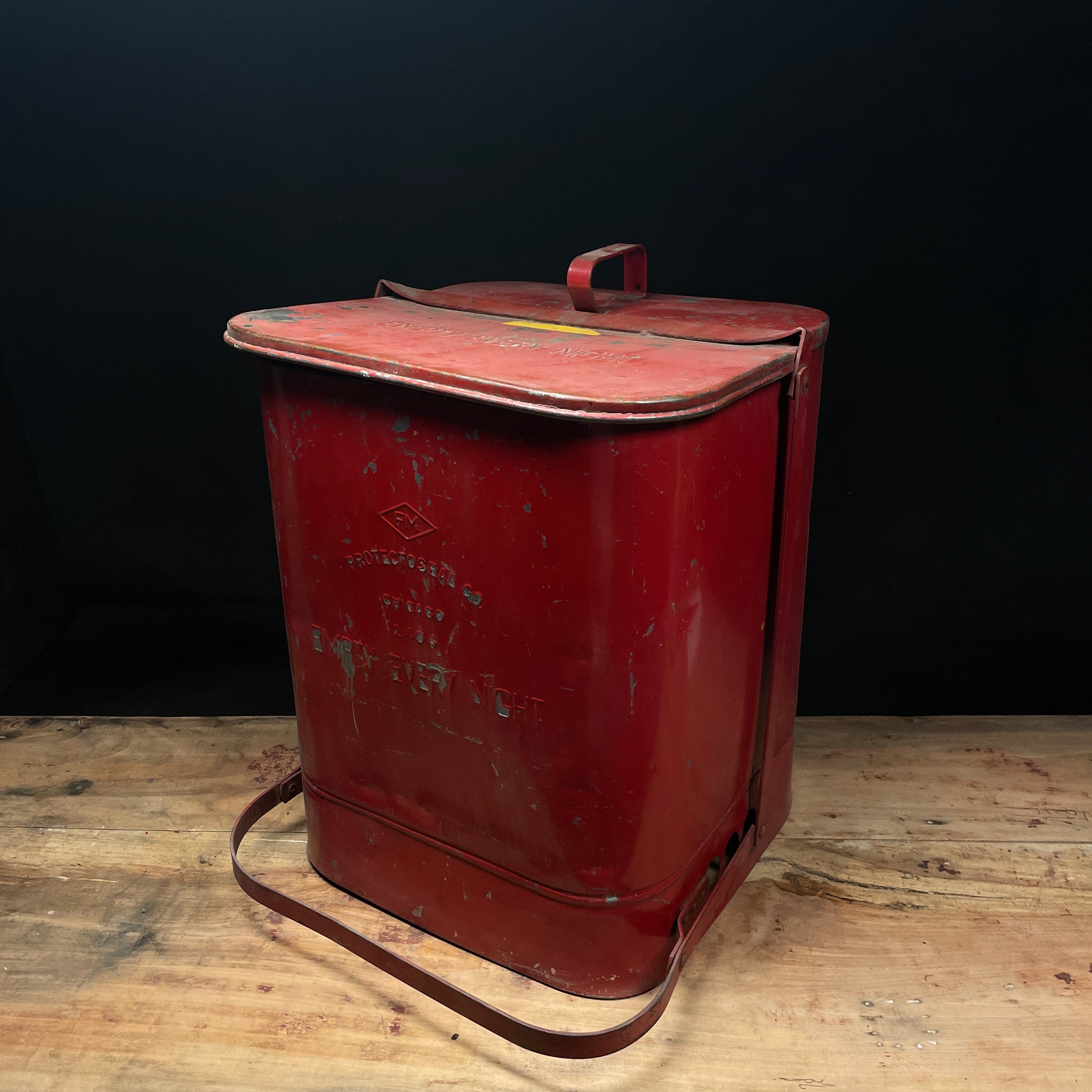 Circa 1950 Protectoseal Garbage Bin from Chicago | Scott Landon Antiques and Interiors.