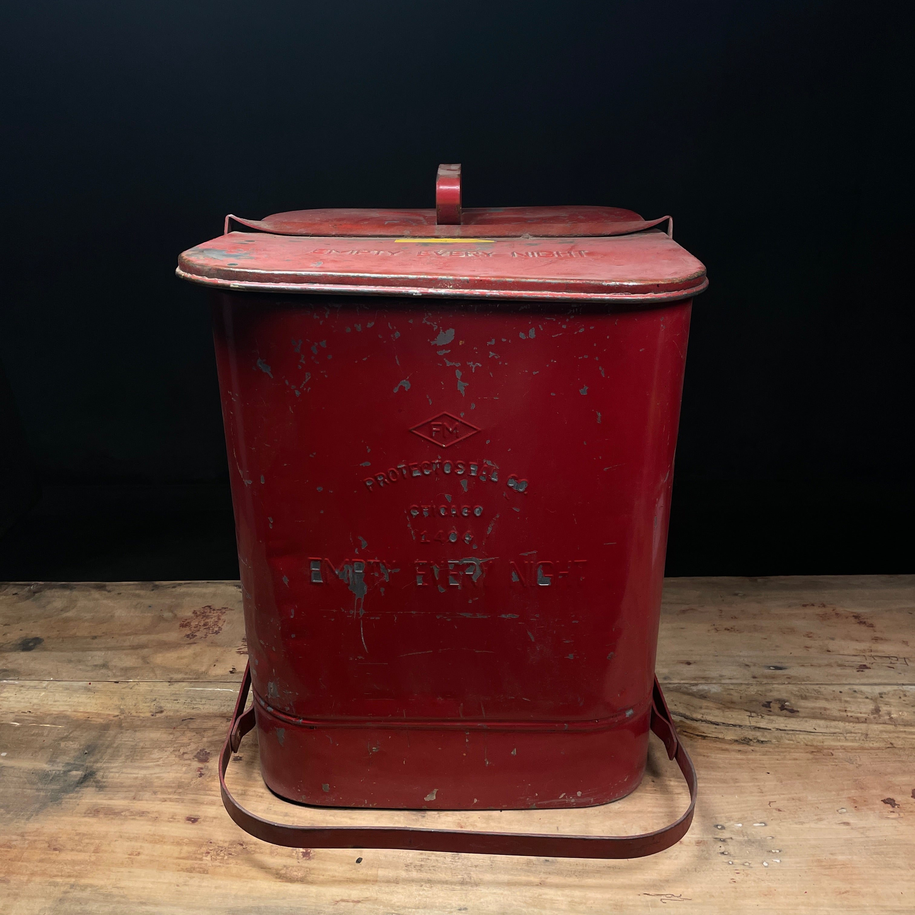 Circa 1950 Protectoseal Garbage Bin from Chicago | Scott Landon Antiques and Interiors.