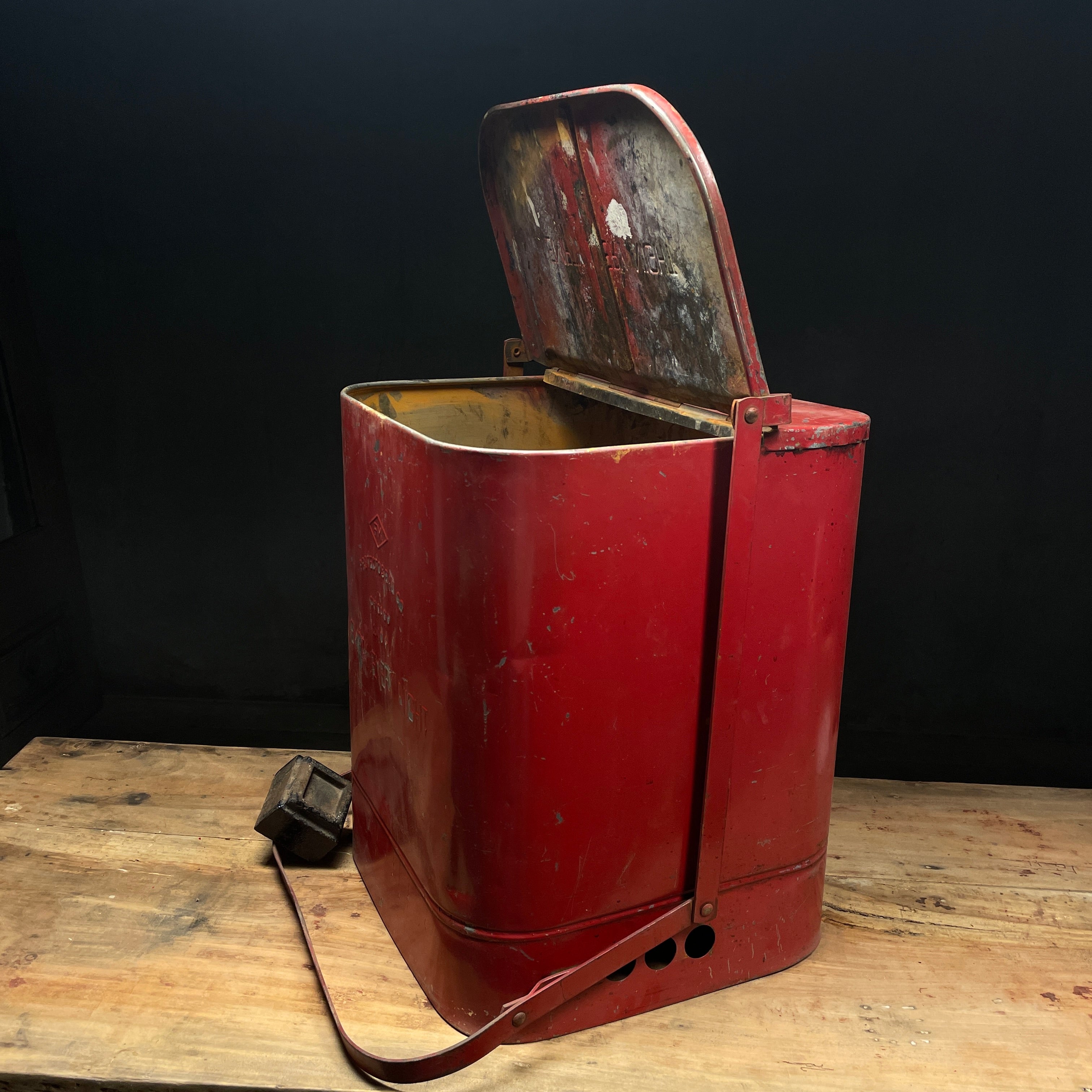 Circa 1950 Protectoseal Garbage Bin from Chicago | Scott Landon Antiques and Interiors.