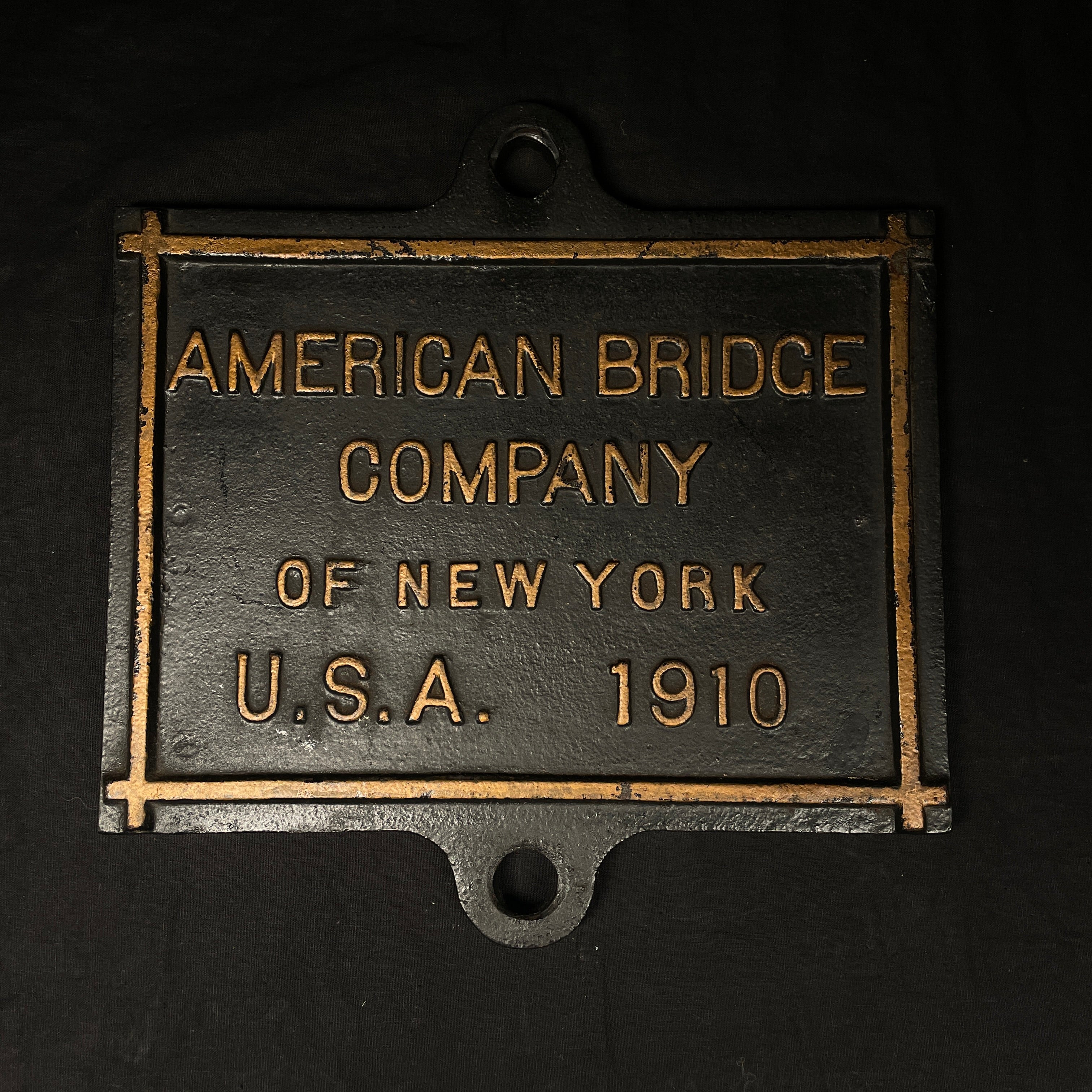 1920 Solid Cast Iron Bridge Sign NY