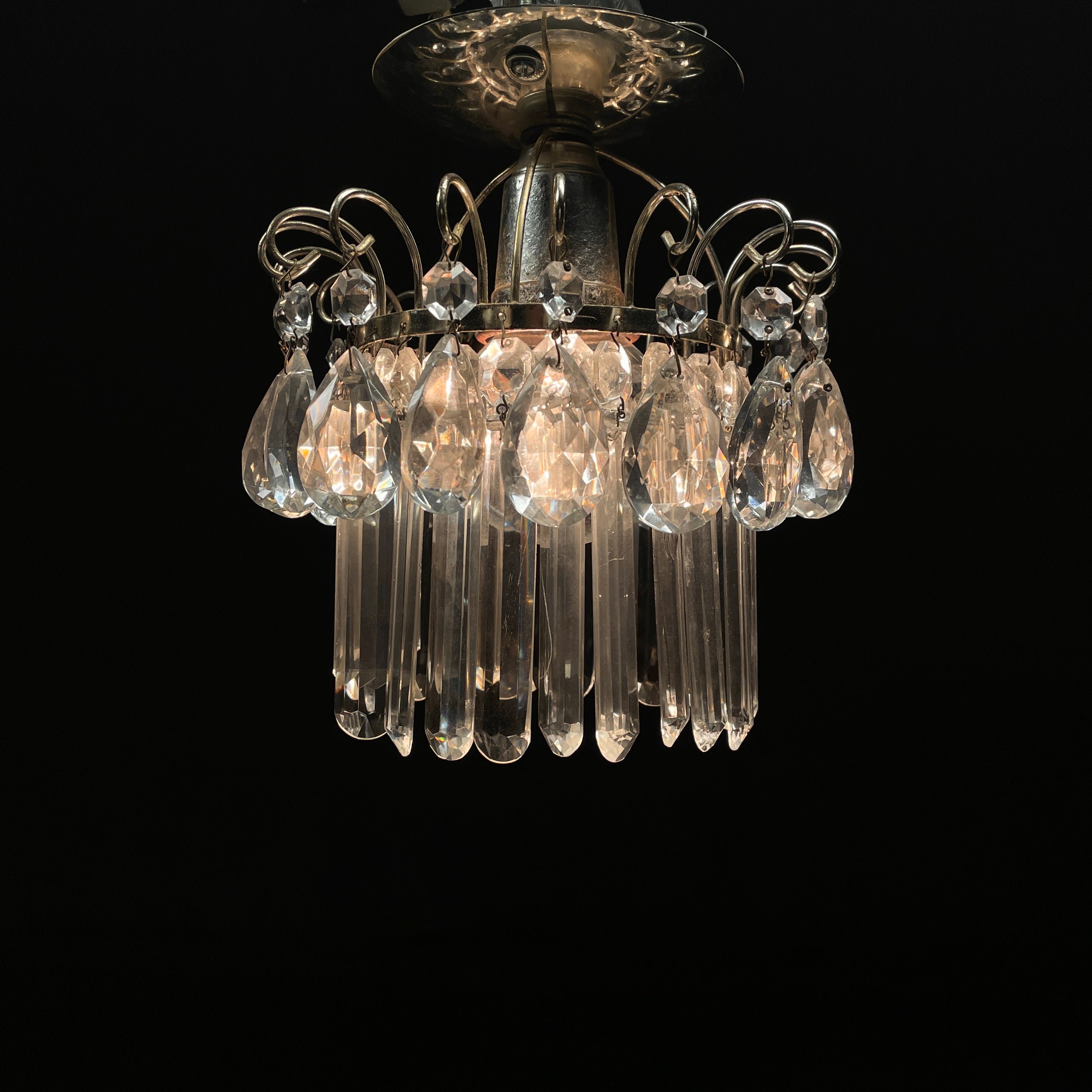 1930 Small Flush Mount Chandelier