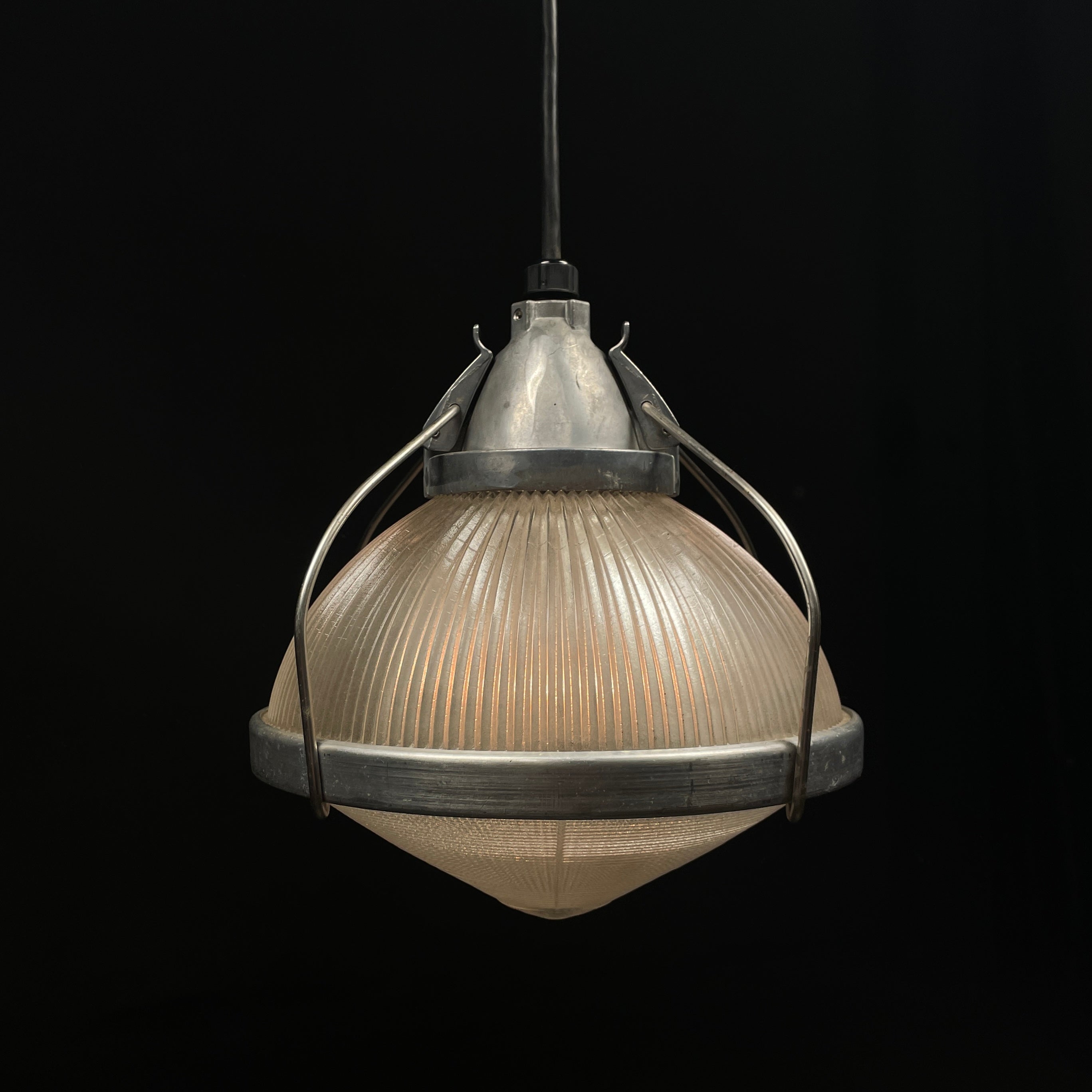 1950 Prismatic Holophane Pendant Light