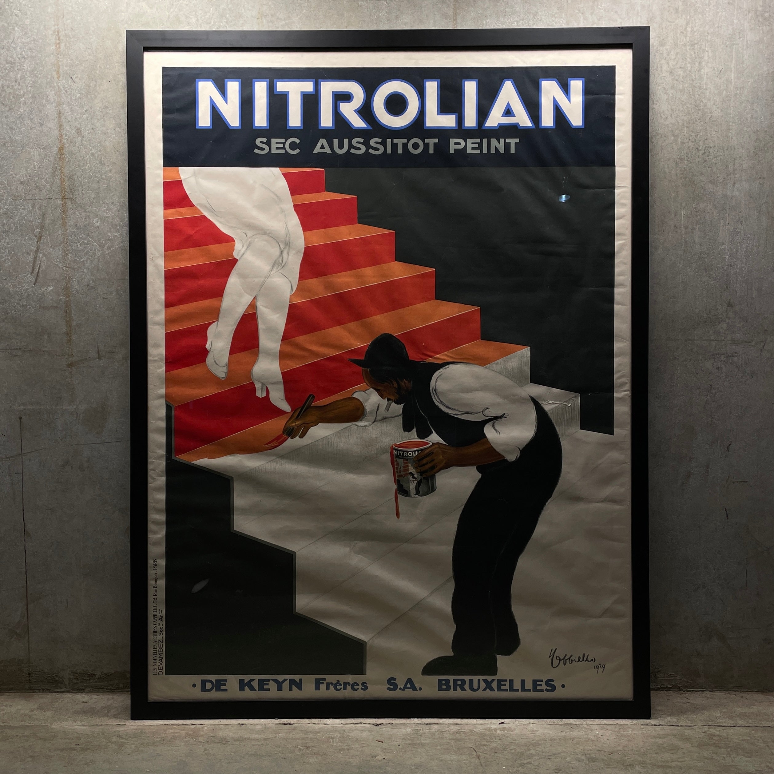 Original vintage "NITROLIAN" poster, plate signed by its artist, LEONETTO CAPPIELLO, and printed circa 1929