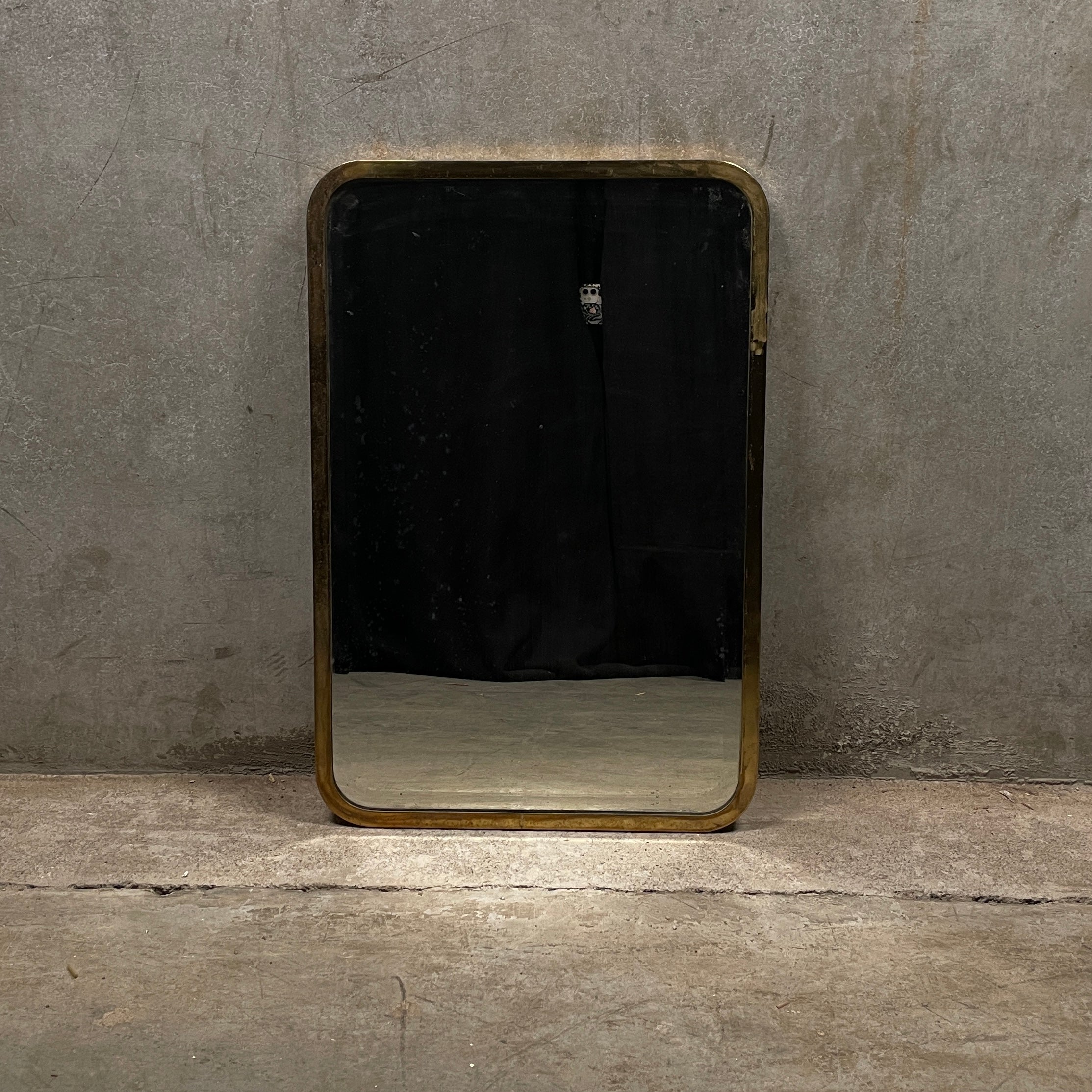 1940 Brass Beveled Mirror