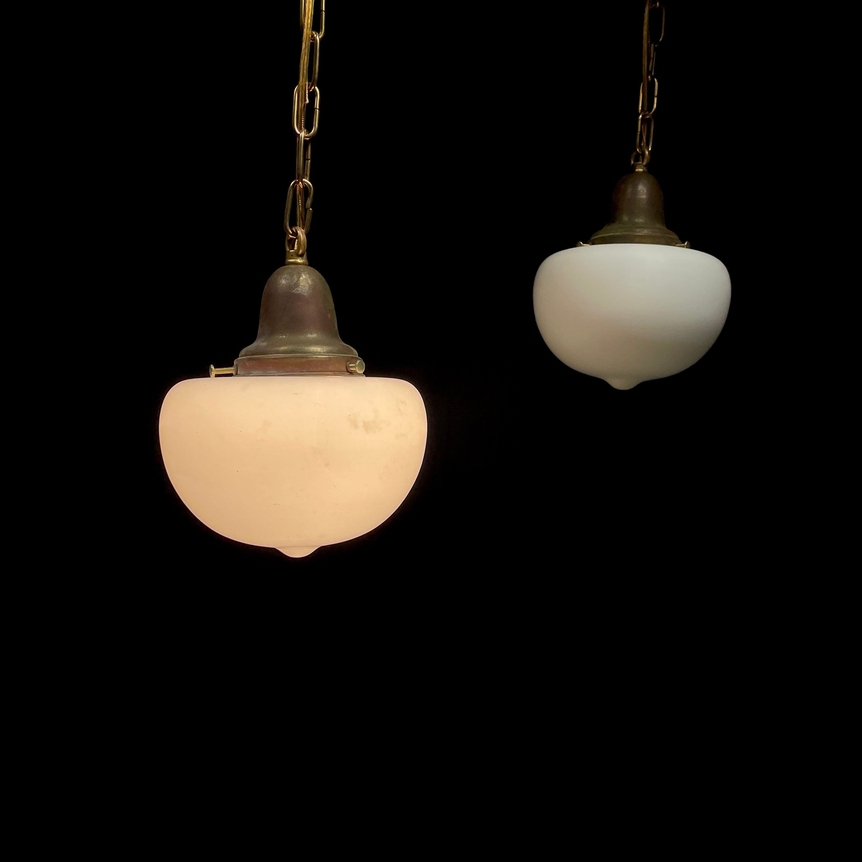 Small Brass Schoolhouse Pendant Lights