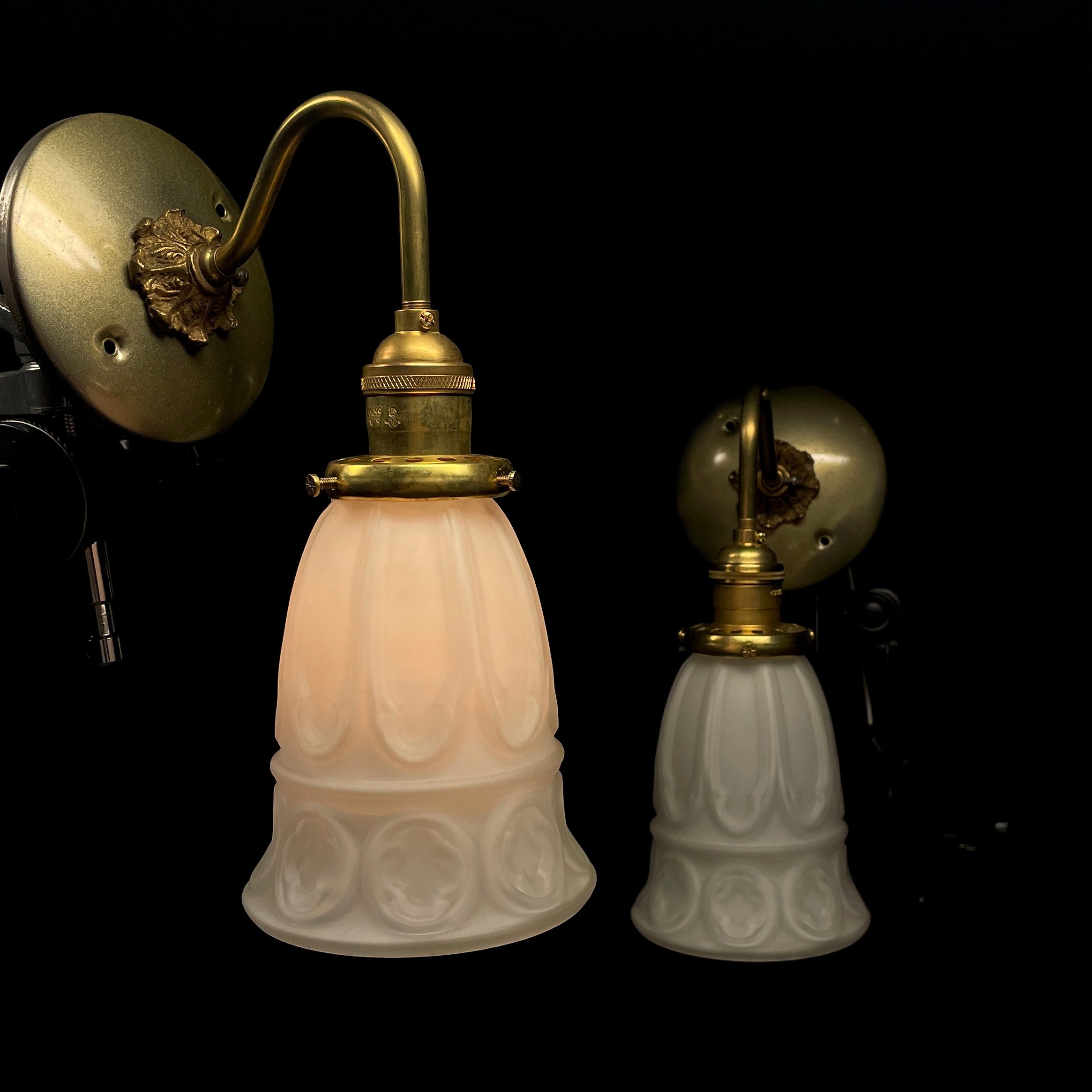 Pair of Brass Art Nouveau Sconce Lights