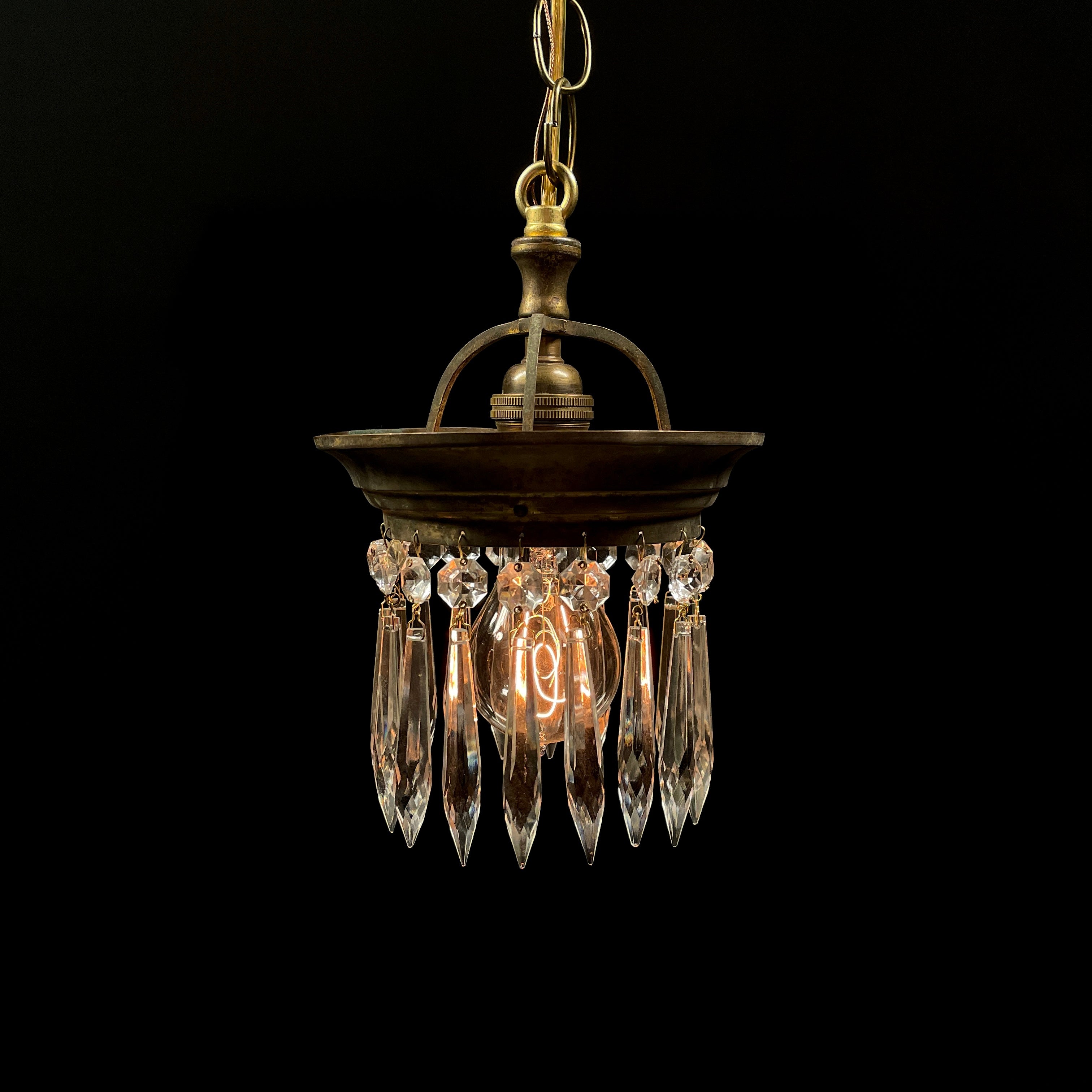 Small Brass Single Chandelier