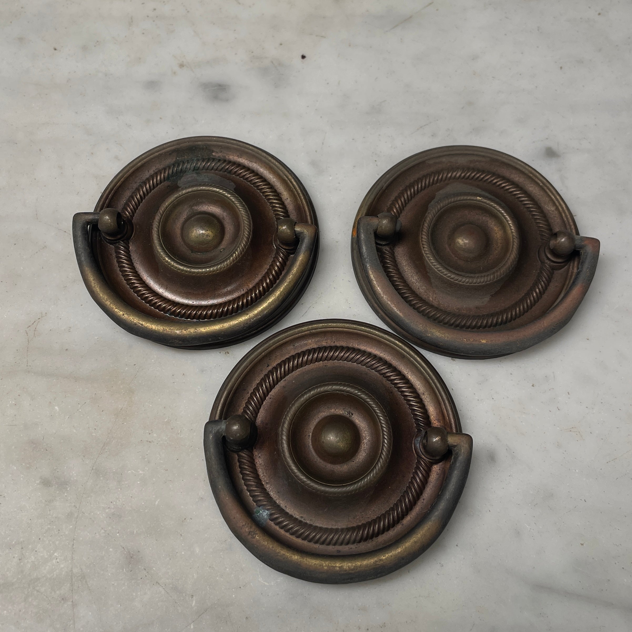 19th Century Hepplewhite Pressed Brass Pulls