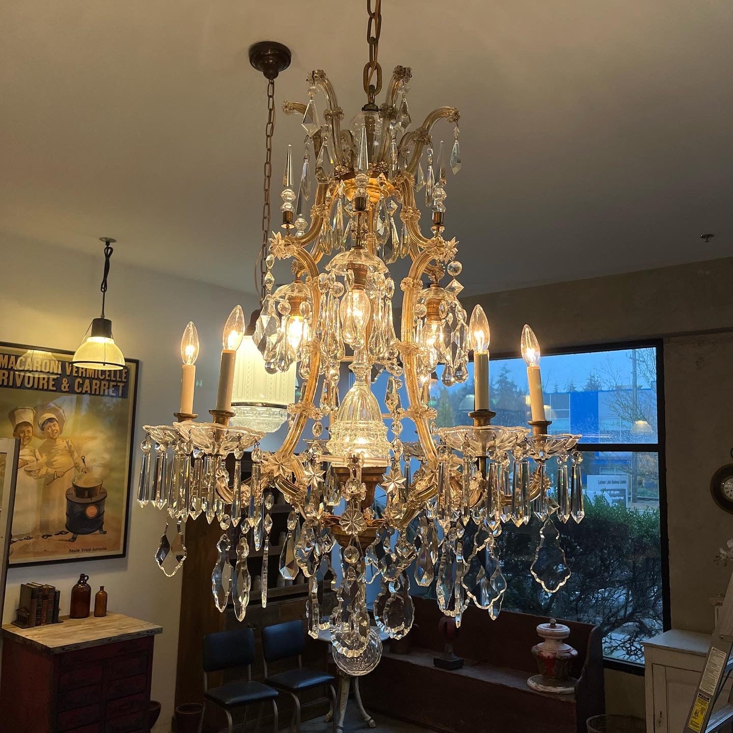 1900  large French hi-quality crystal CHANDELIER