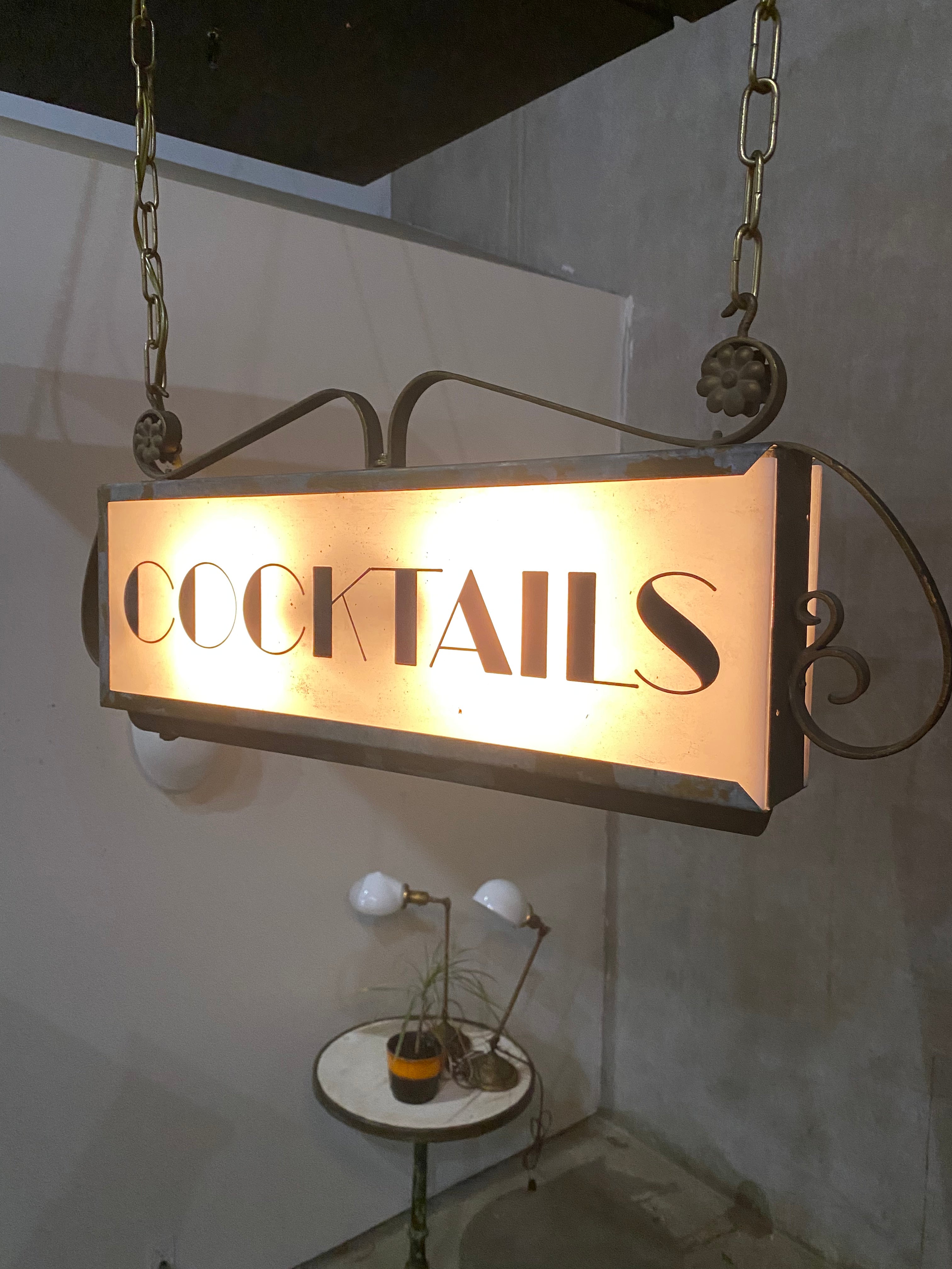 1920 two sided  COCKTAIL SIGN