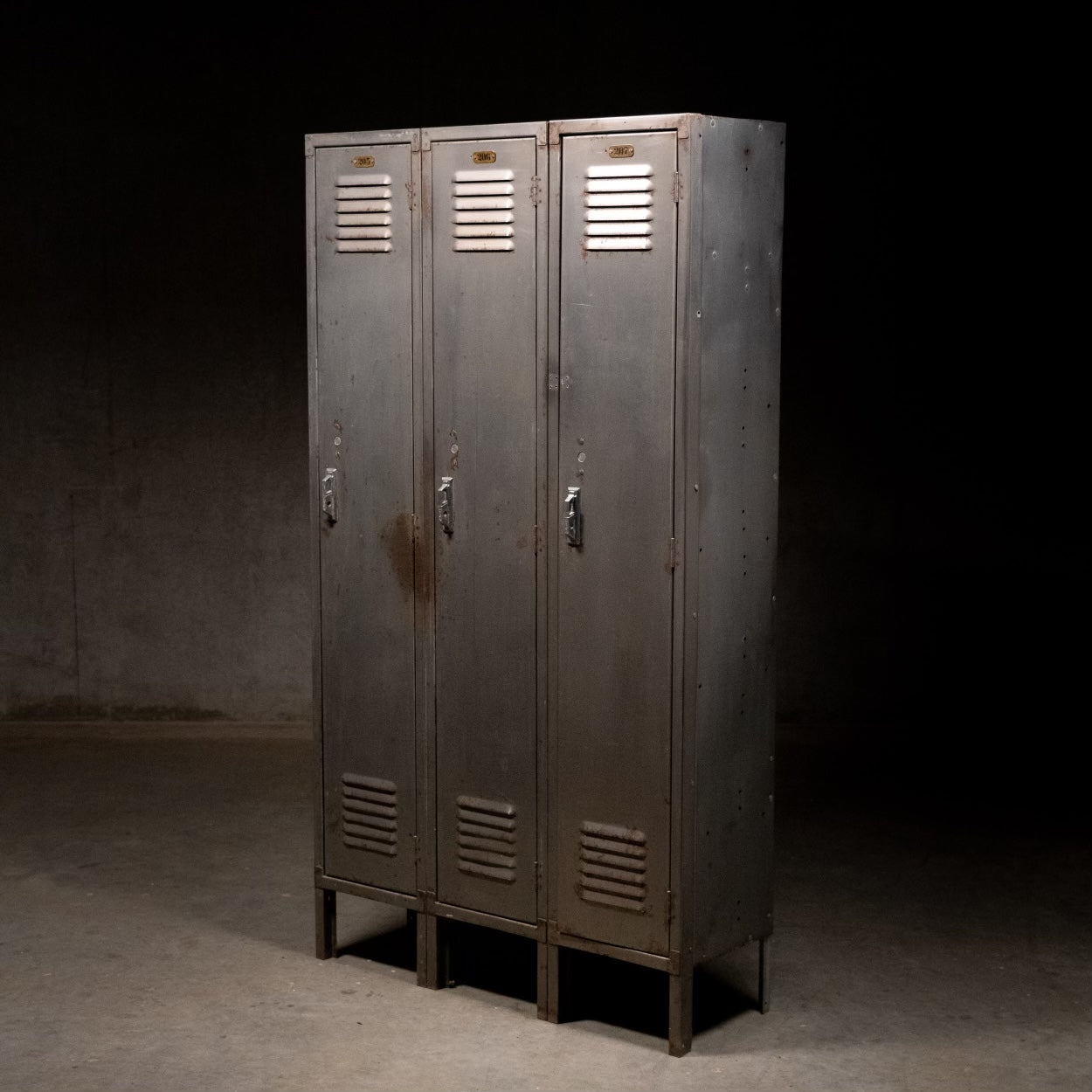 1950 Set of metal industrial lockers by LYON