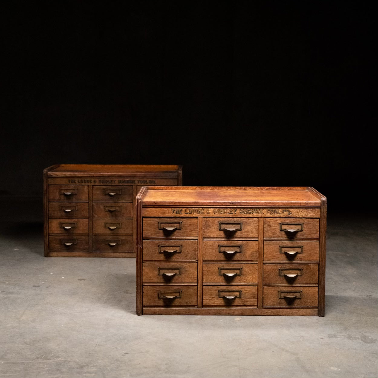 1920 set of oak wooden multi drawer part cabinet