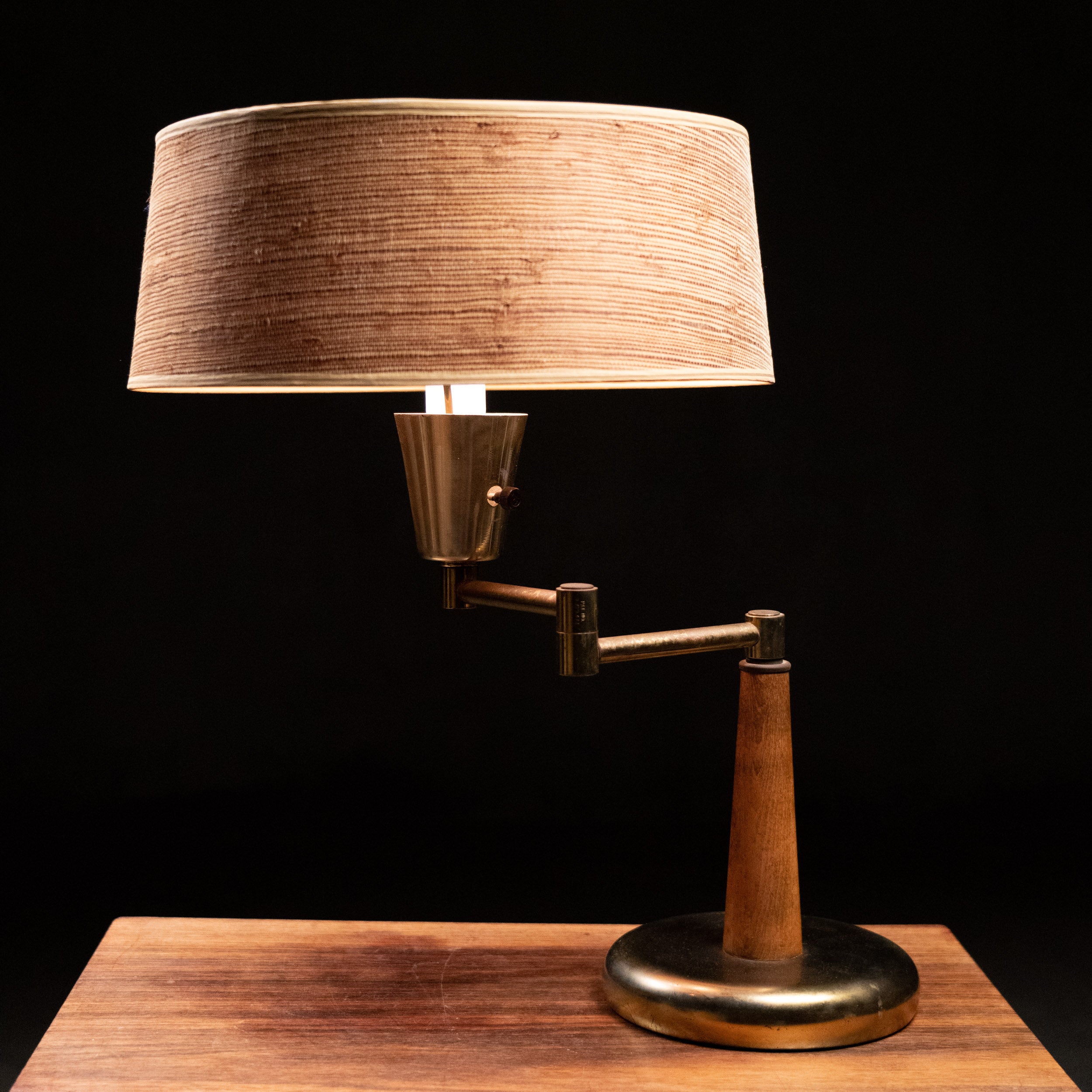 1950  swing arm MCM table lamp