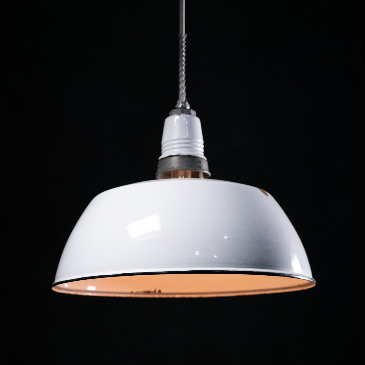 1930 Large Benjamin Enamel Industrial Pendant Light