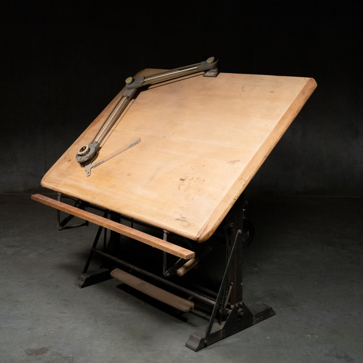 1930 Industrial Drafting Architect Table by Kahn Bros Bruxelles France