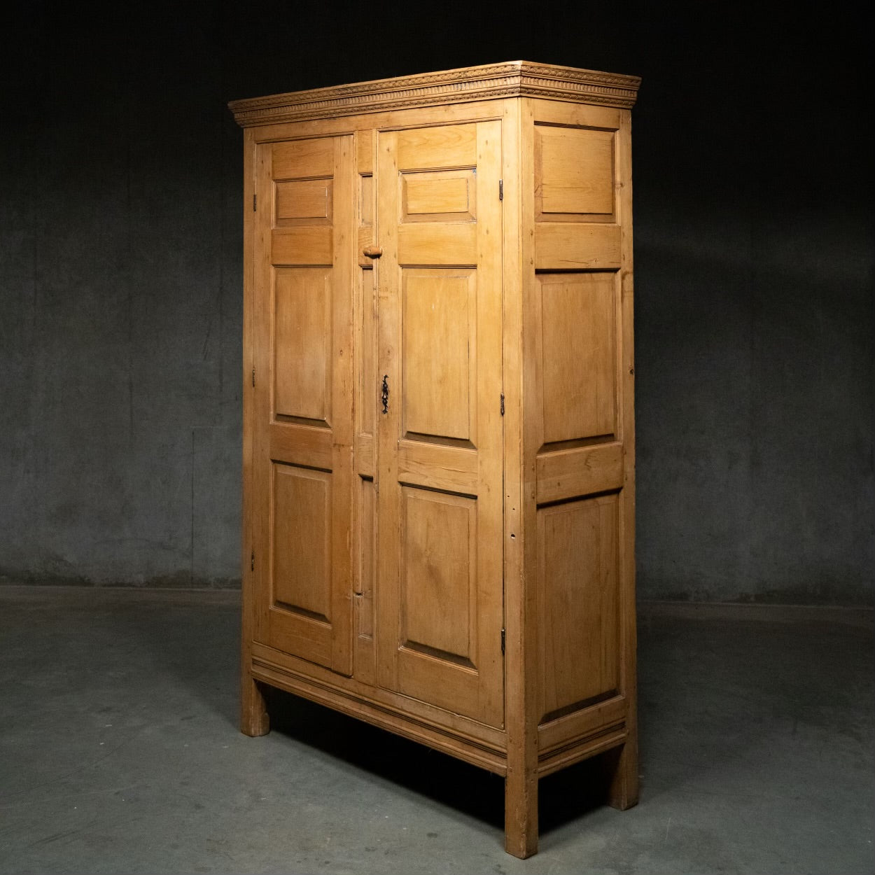 1820 exceptional  Quebec  pine multi panel armoire