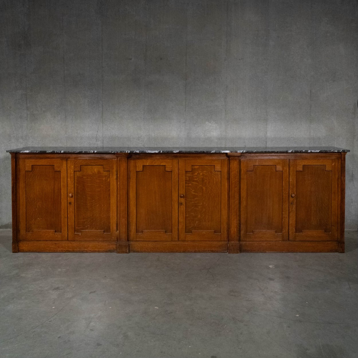 19th century English oak multi door sideboard