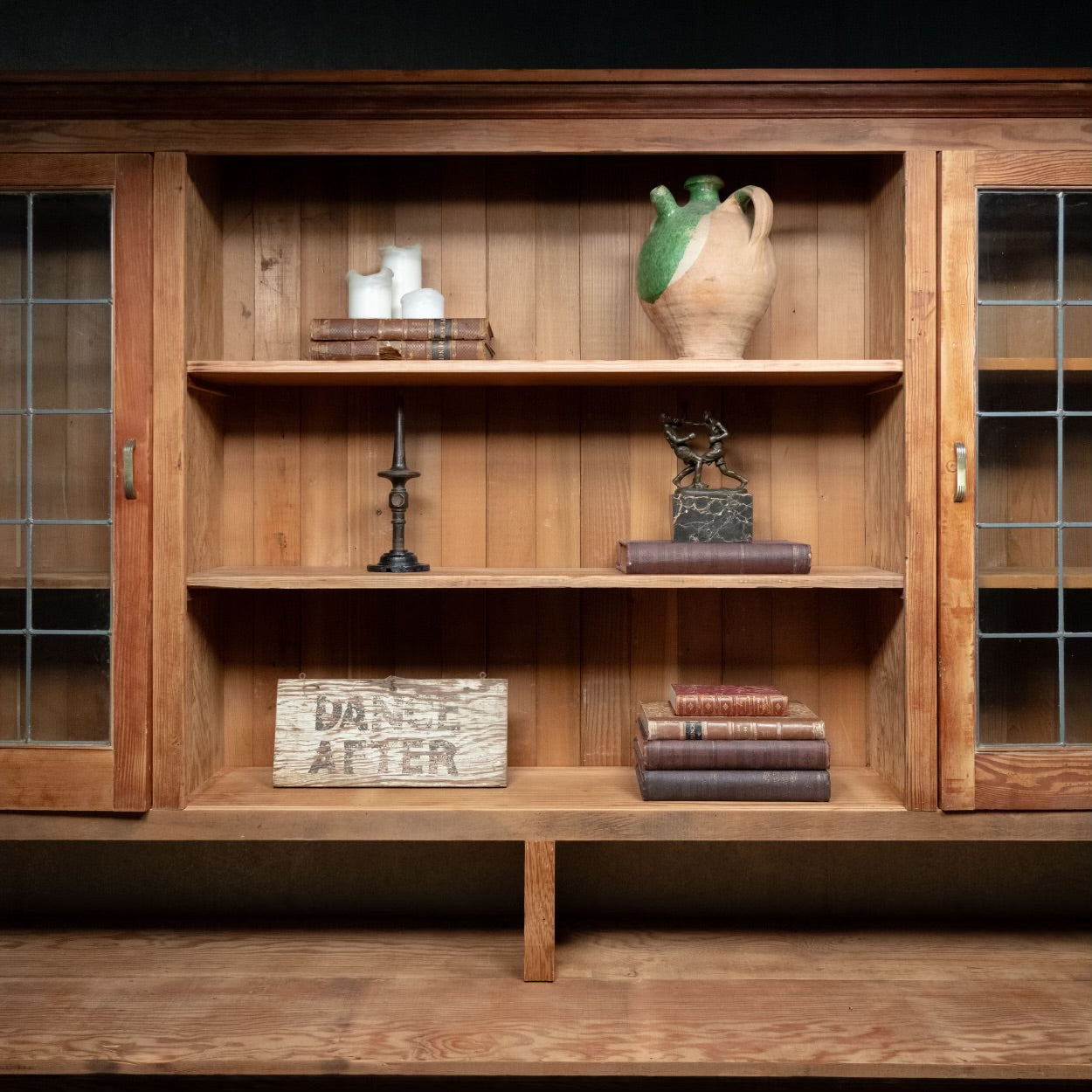 1911 large glass door bookcase sideboard Scott Landon Antiques