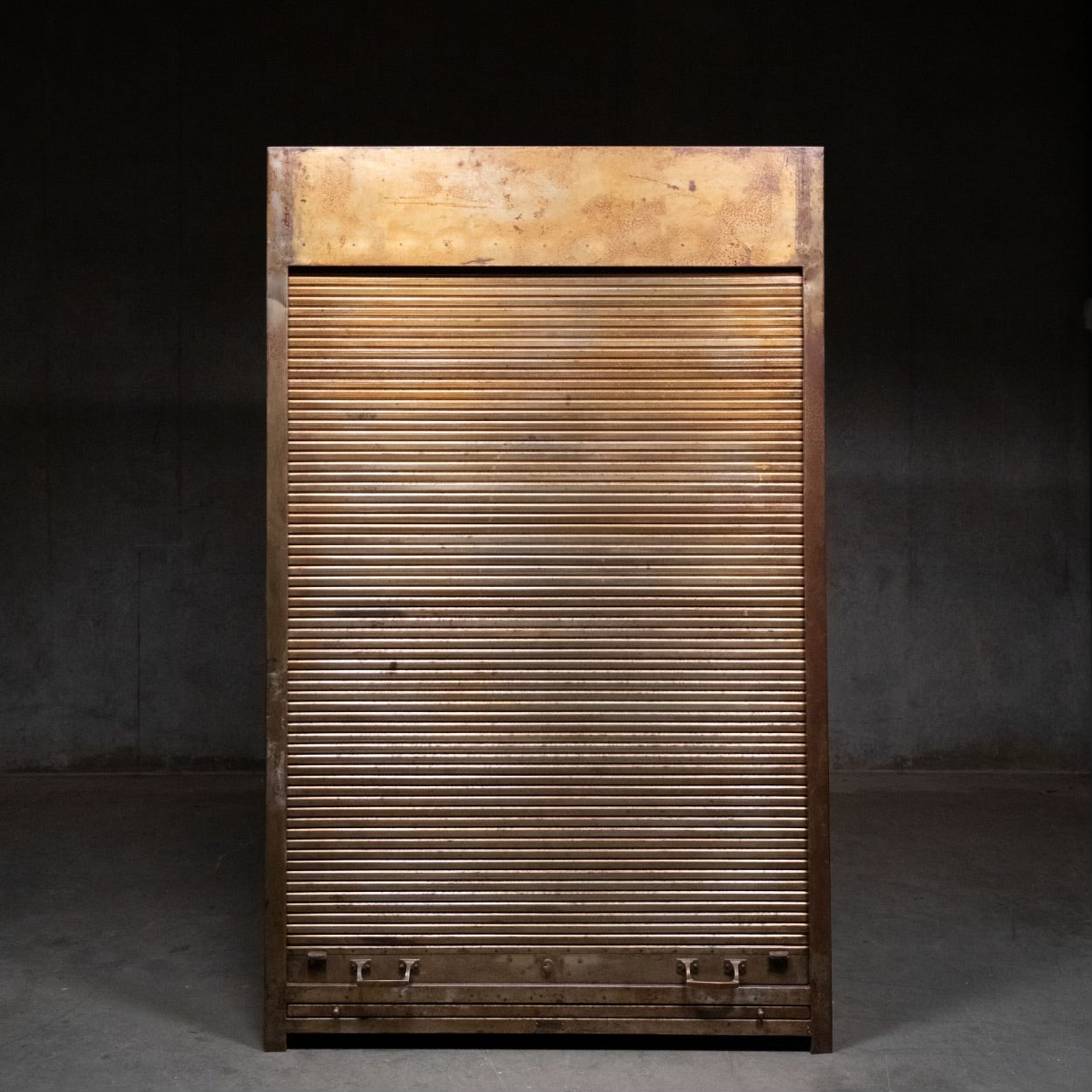 1930 rare industrial tambour steel cabinet