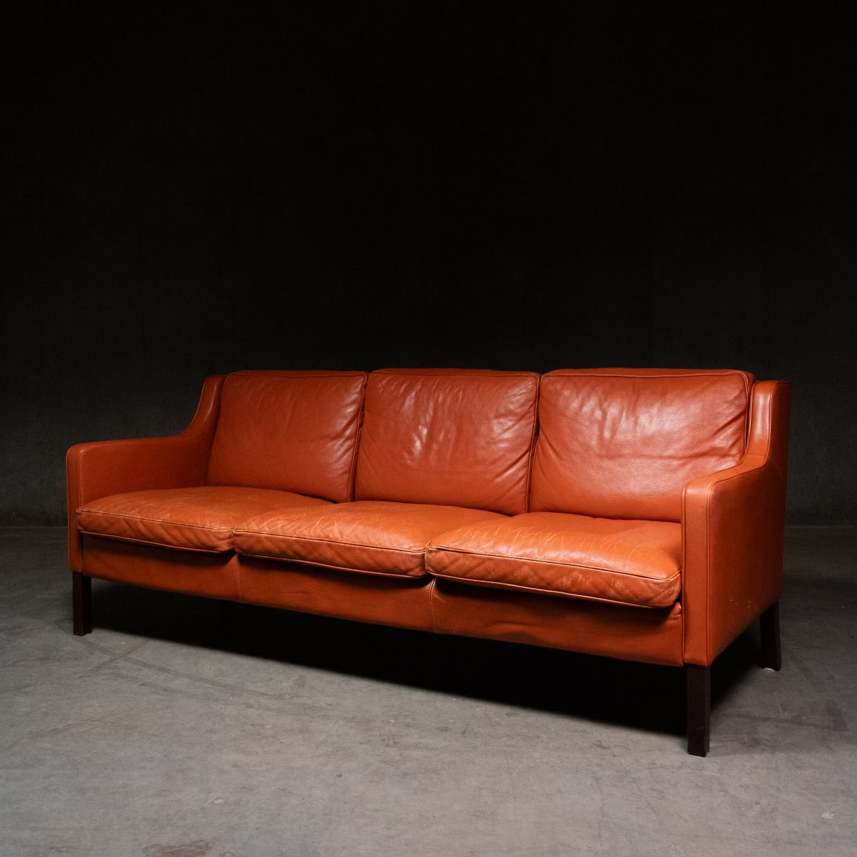 Vintage MCM Leather Sofa by STOUBY